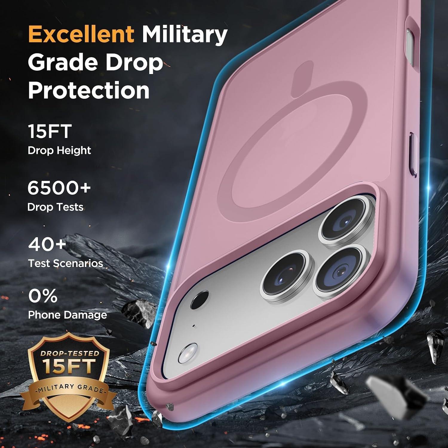 image:imageMiracase for iPhone 16 Pro Max Matte Series Case Magnetic LavenderBlackcurrant