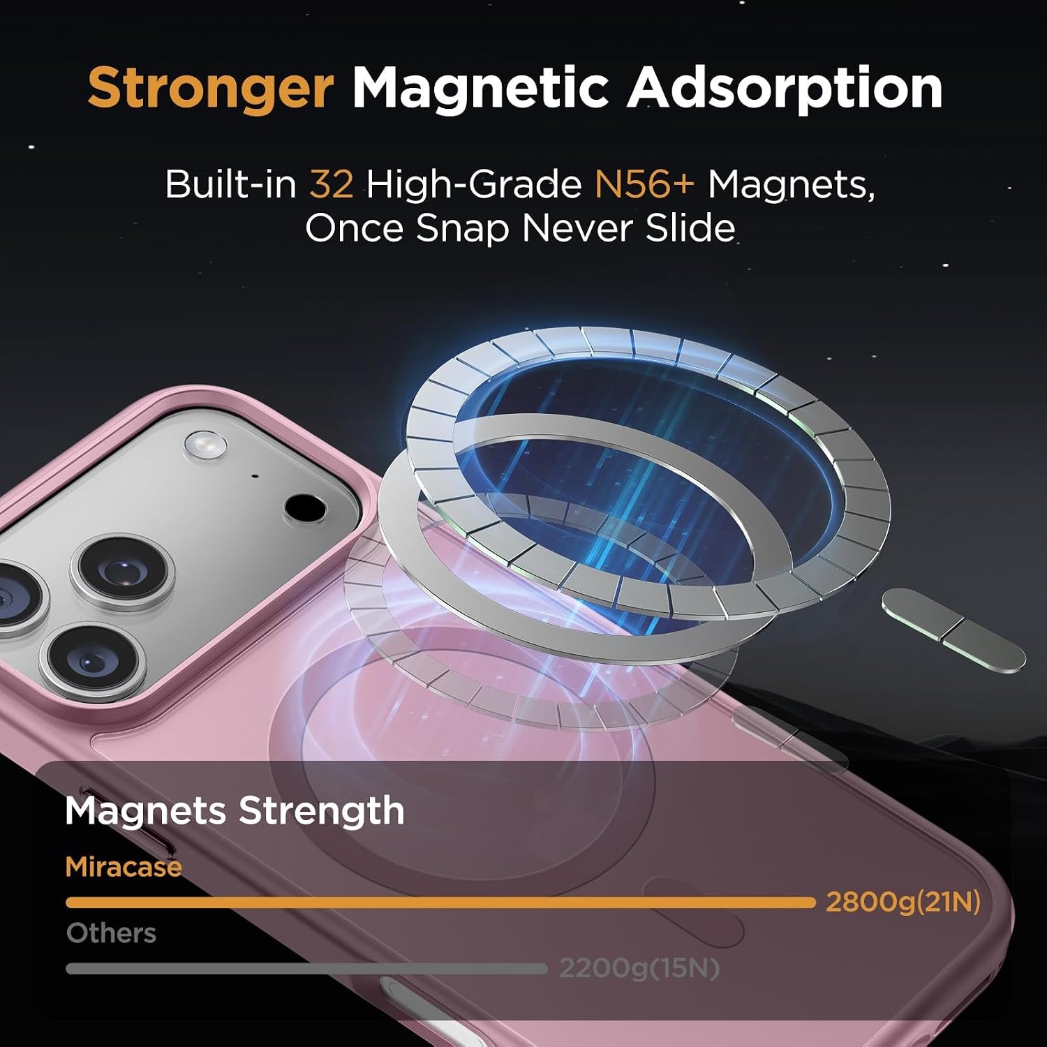 image:imageMiracase for iPhone 16 Pro Max Matte Series Case Magnetic LavenderBlackcurrant