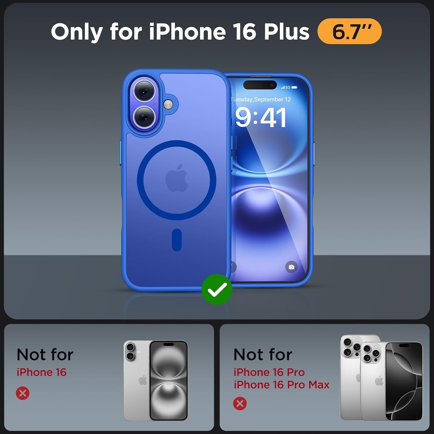 image:imageMiracase for iPhone 16 Pro Max Matte Series Case Magnetic LavenderBlue