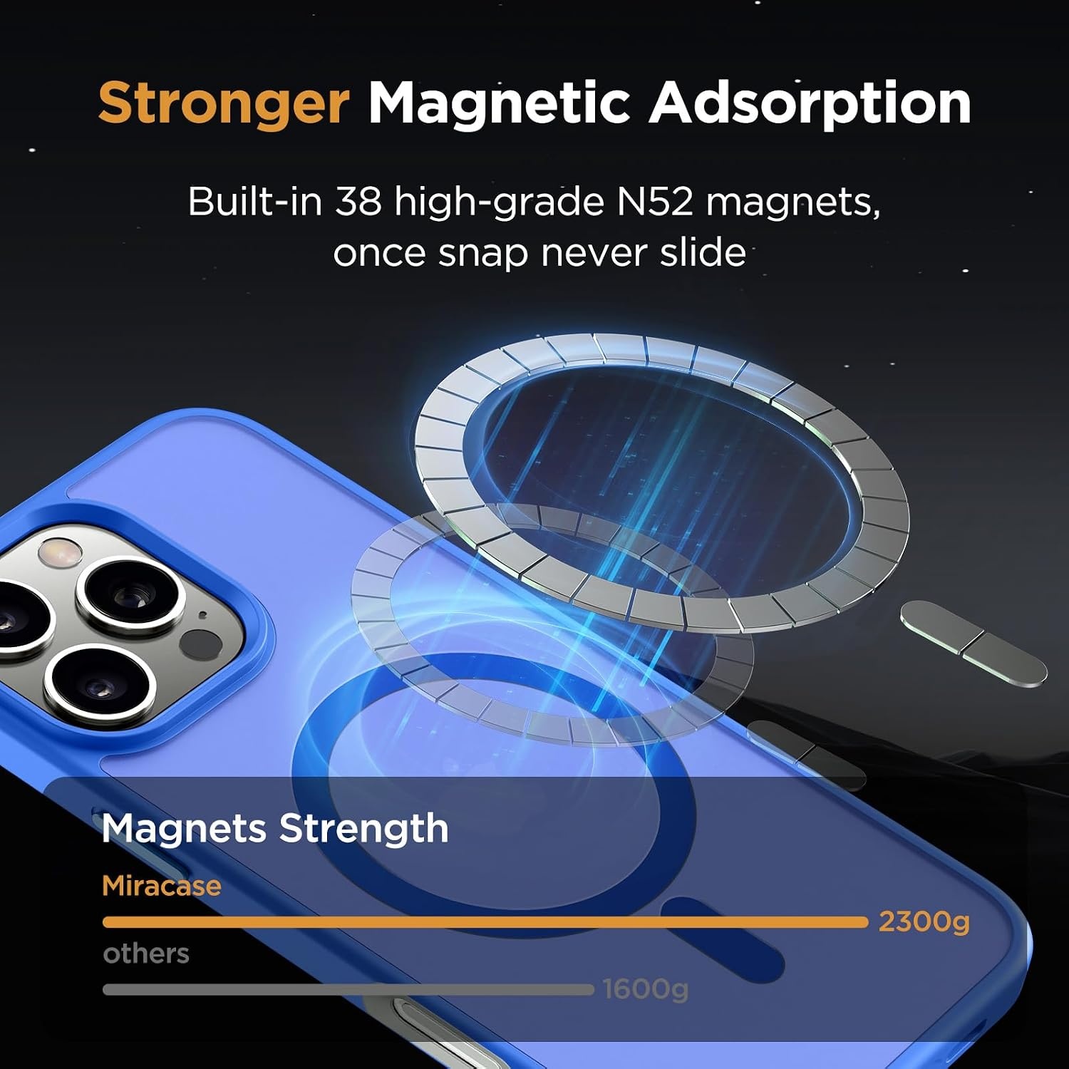 image:imageMiracase for iPhone 16 Pro Max Matte Series Case Magnetic LavenderBlue