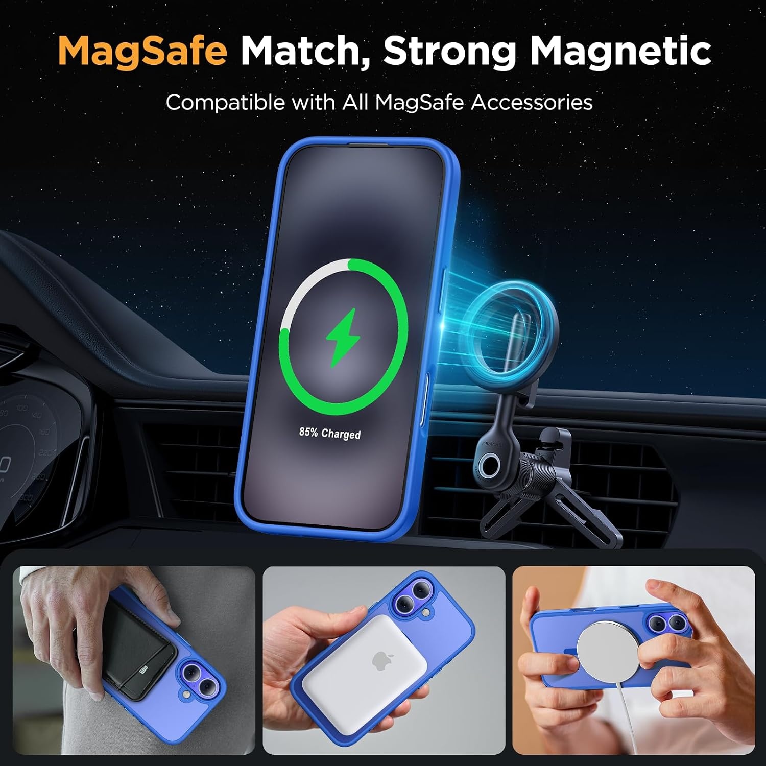 image:imageMiracase for iPhone 16 Pro Max Matte Series Case Magnetic LavenderBlue