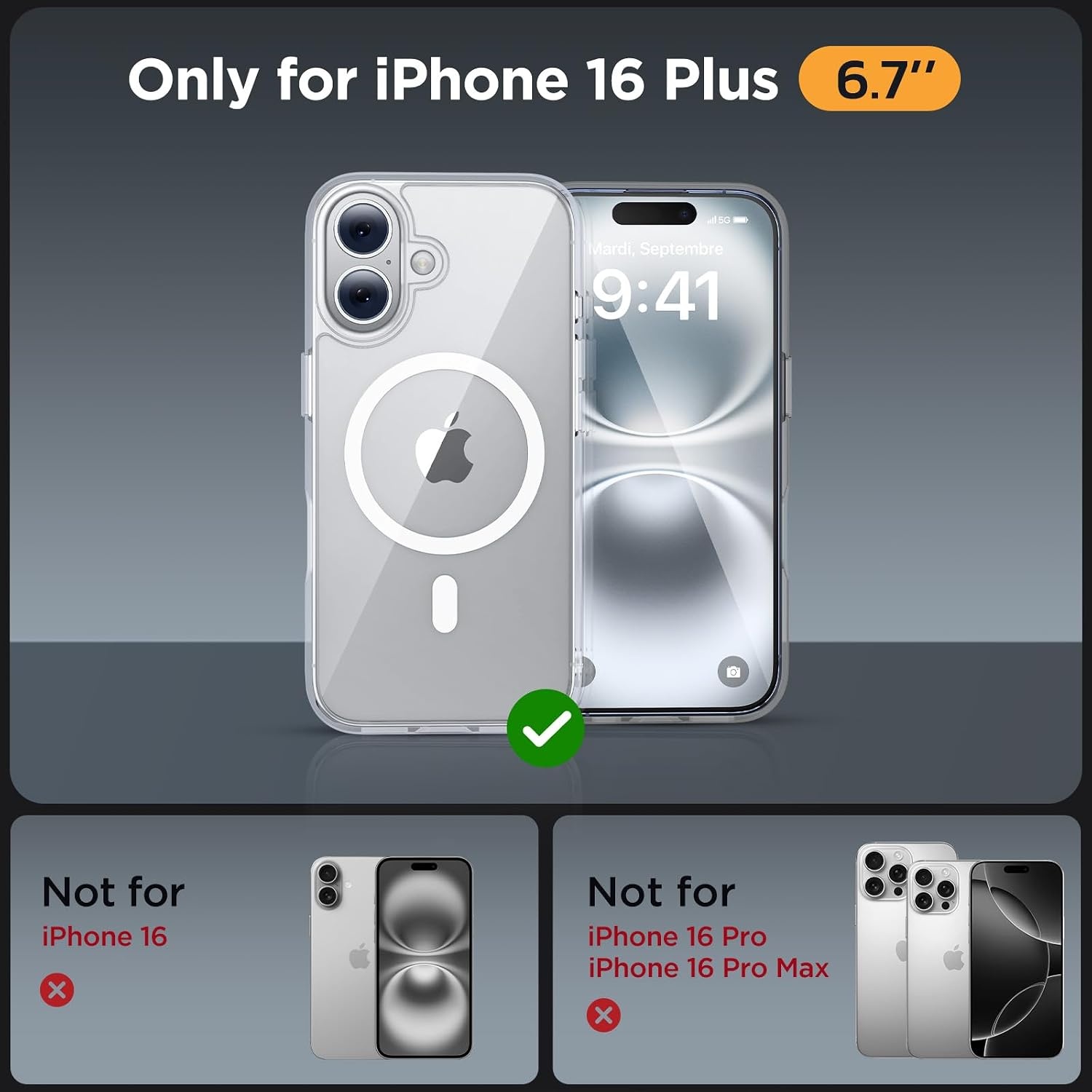 image:imageMiracase for iPhone 16 Pro Max Matte Series Case Magnetic LavenderClassic Clear