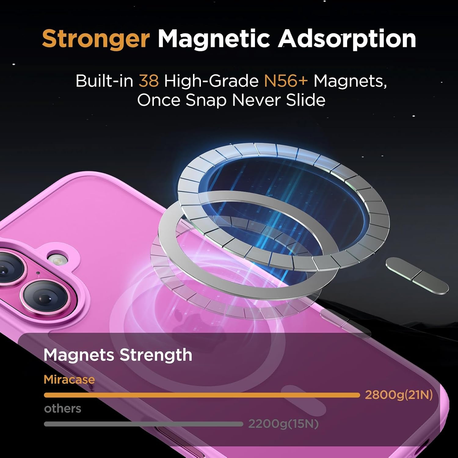 image:imageMiracase for iPhone 16 Pro Max Matte Series Case Magnetic LavenderClassic Pink