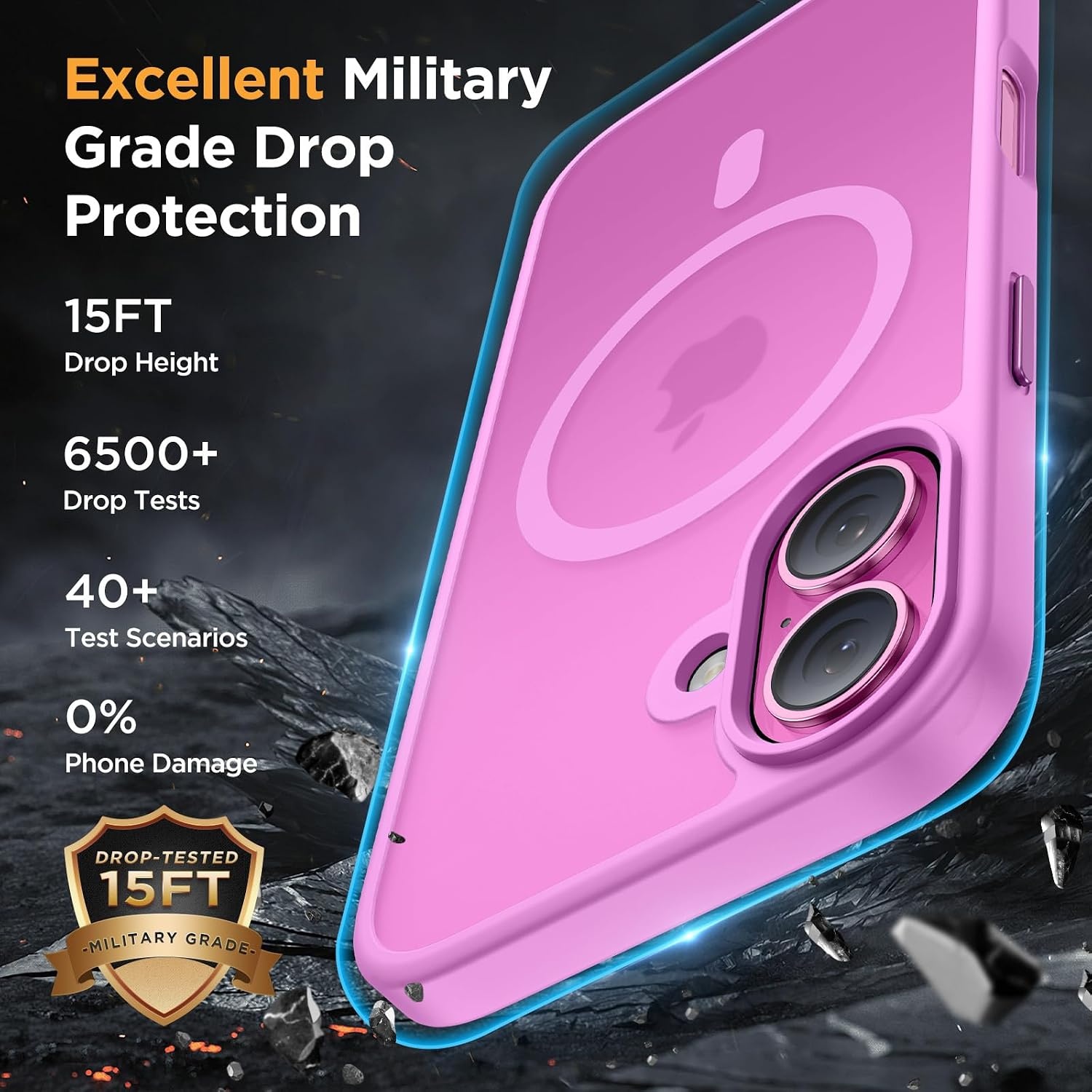 image:imageMiracase for iPhone 16 Pro Max Matte Series Case Magnetic LavenderClassic Pink