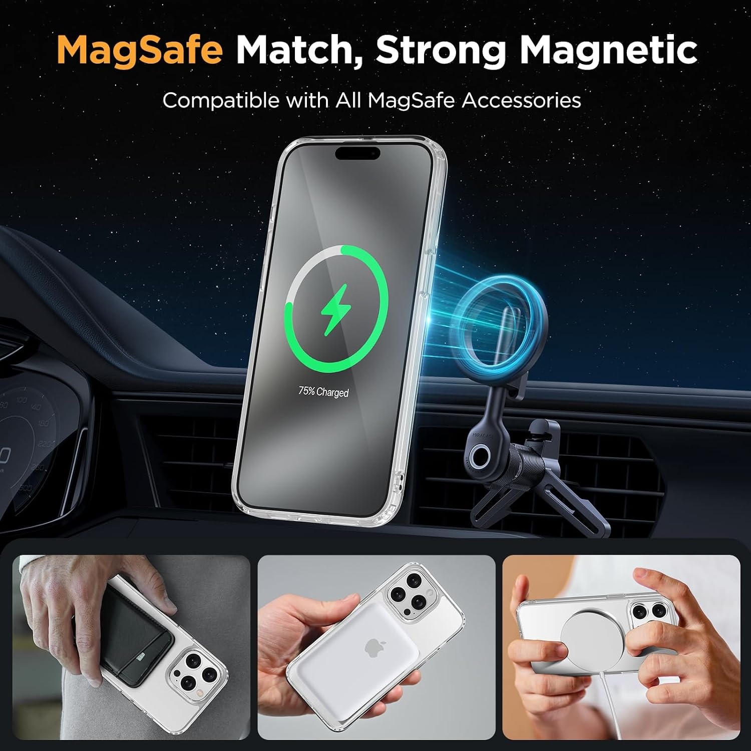 image:imageMiracase for iPhone 16 Pro Max Matte Series Case Magnetic LavenderClear