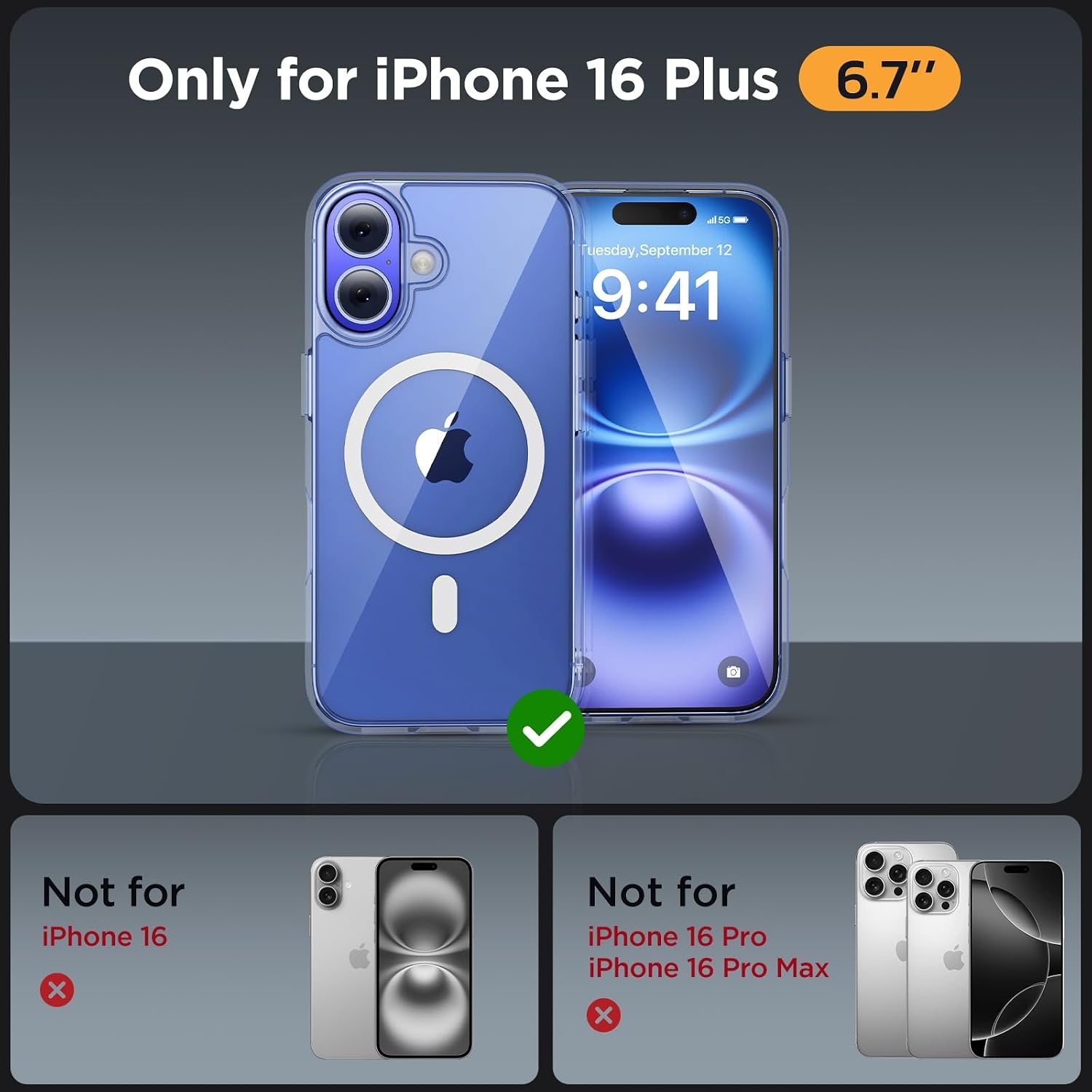 image:imageMiracase for iPhone 16 Pro Max Matte Series Case Magnetic LavenderClear