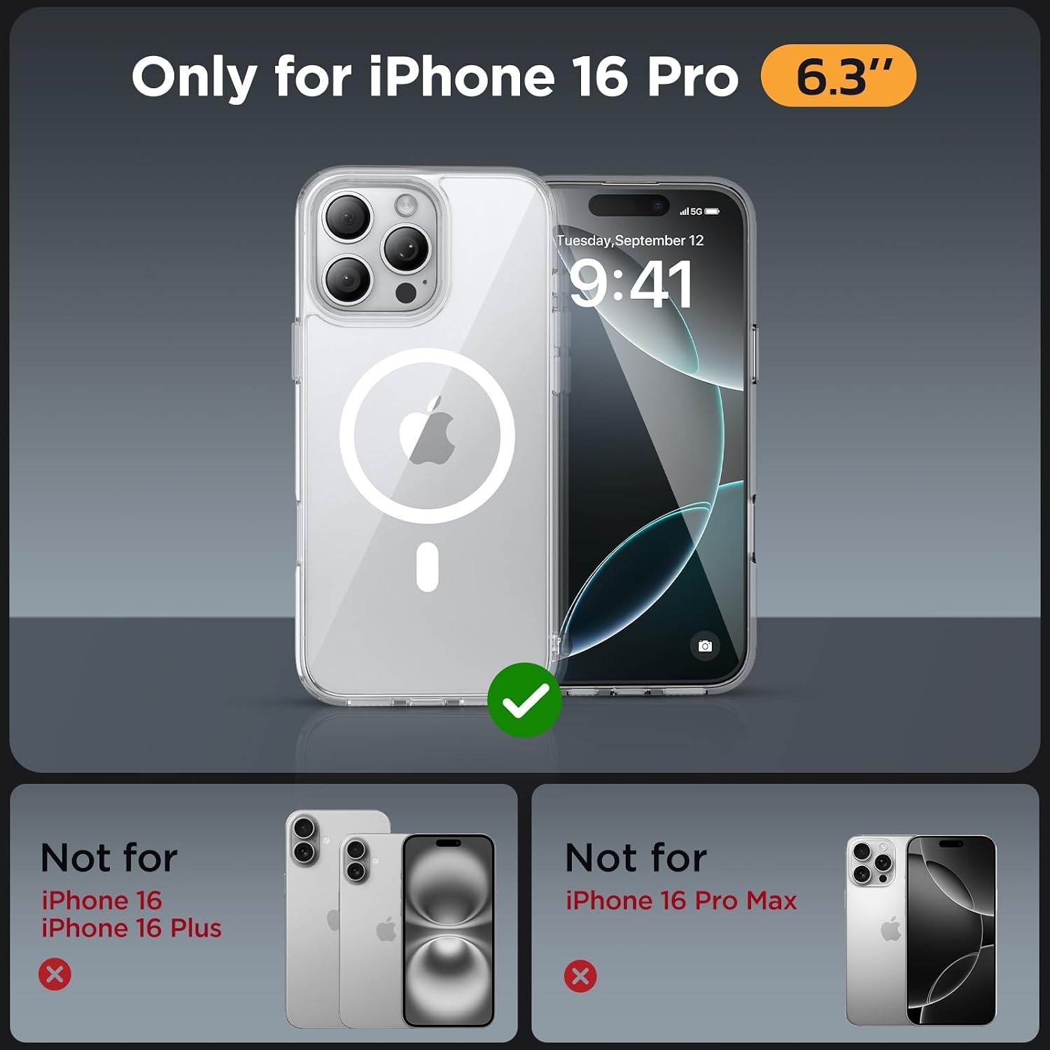 image:imageMiracase for iPhone 16 Pro Max Matte Series Case Magnetic LavenderClear
