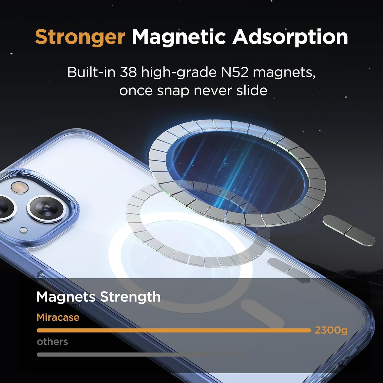 image:imageMiracase for iPhone 16 Pro Max Matte Series Case Magnetic LavenderClear Blue