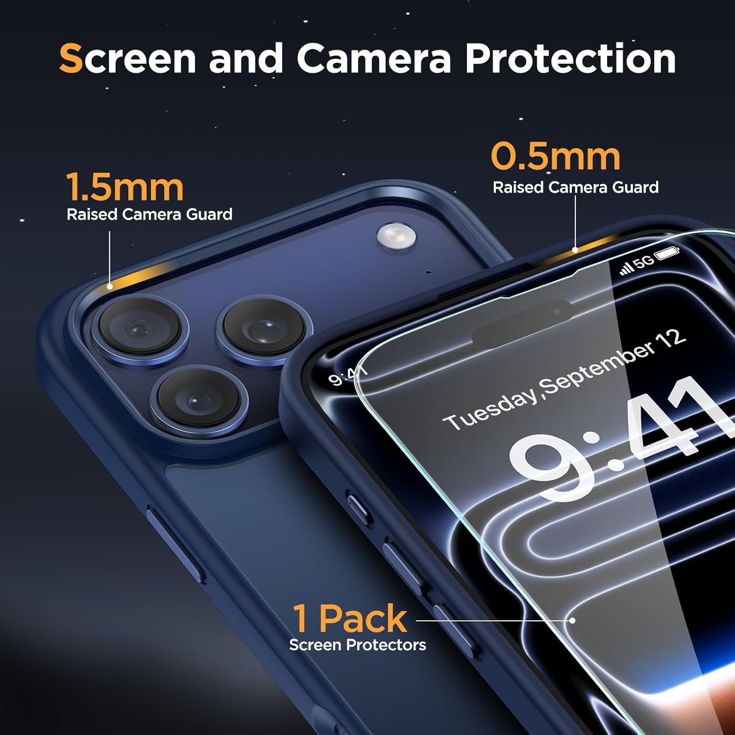 image:imageMiracase for iPhone 16 Pro Max Matte Series Case Magnetic LavenderDark Blue