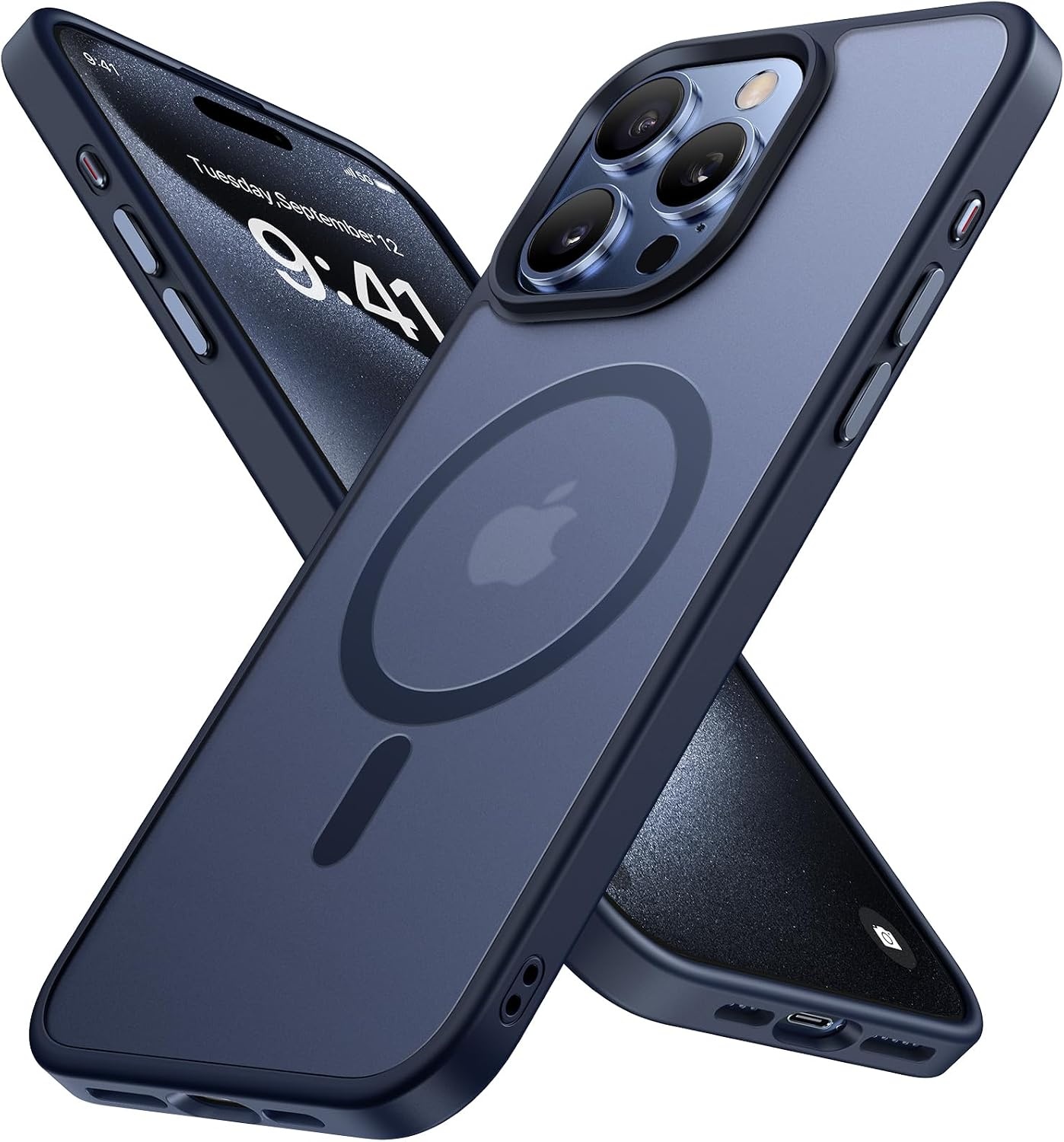 image:imageMiracase for iPhone 16 Pro Max Matte Series Case Magnetic LavenderDark Blue