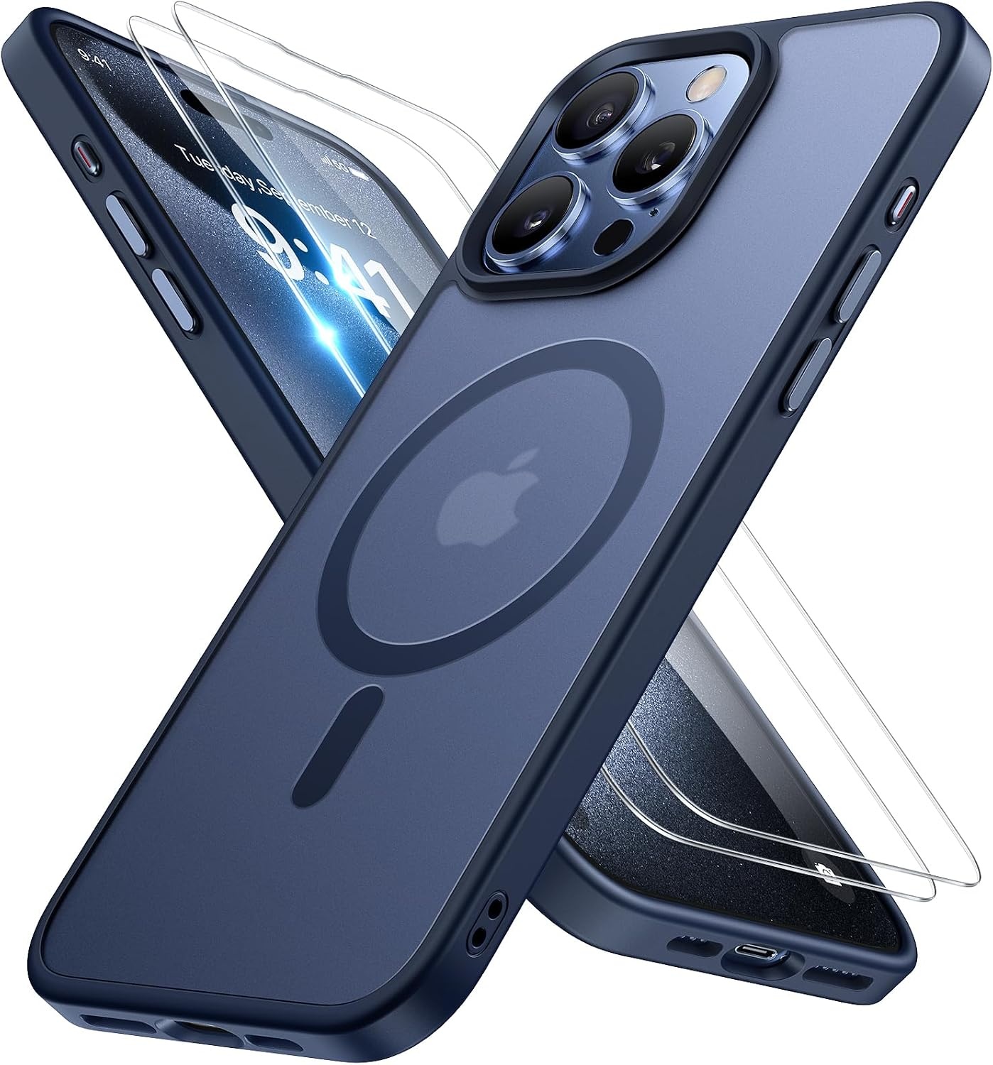 image:imageMiracase for iPhone 16 Pro Max Matte Series Case Magnetic LavenderDark Blue