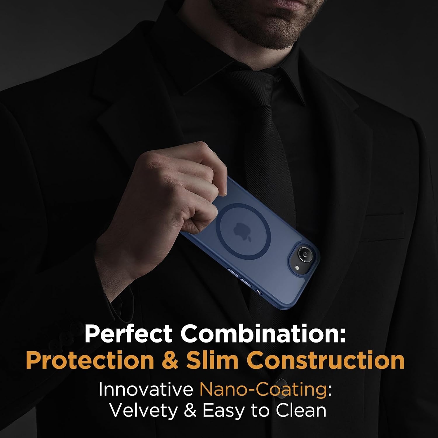 image:imageMiracase for iPhone 16 Pro Max Matte Series Case Magnetic LavenderDark Blue