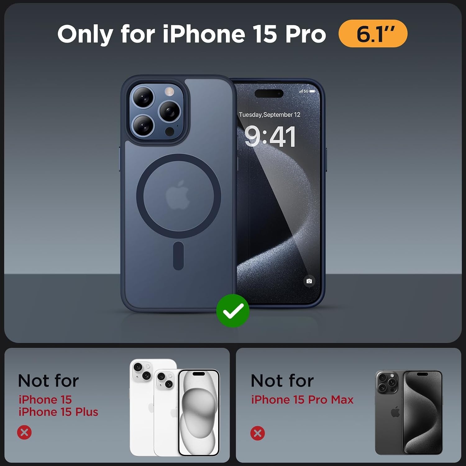 image:imageMiracase for iPhone 16 Pro Max Matte Series Case Magnetic LavenderDark Blue
