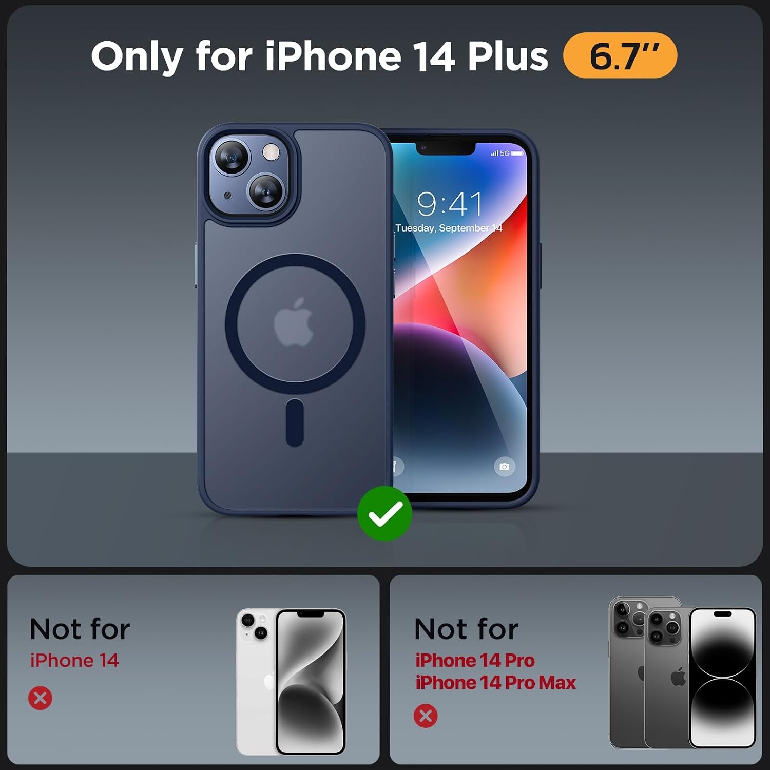 image:imageMiracase for iPhone 16 Pro Max Matte Series Case Magnetic LavenderDark Blue