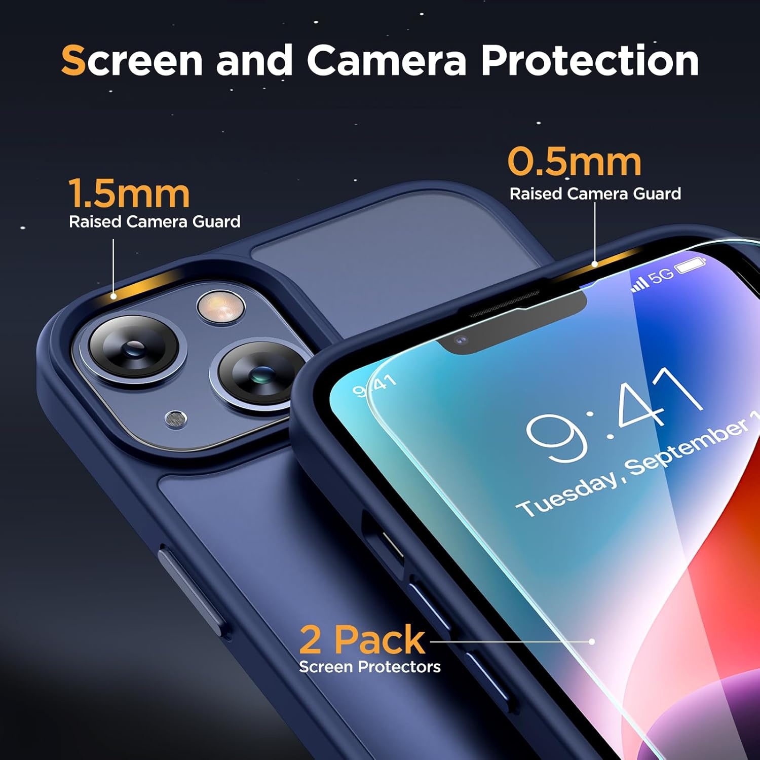 image:imageMiracase for iPhone 16 Pro Max Matte Series Case Magnetic LavenderDark Blue
