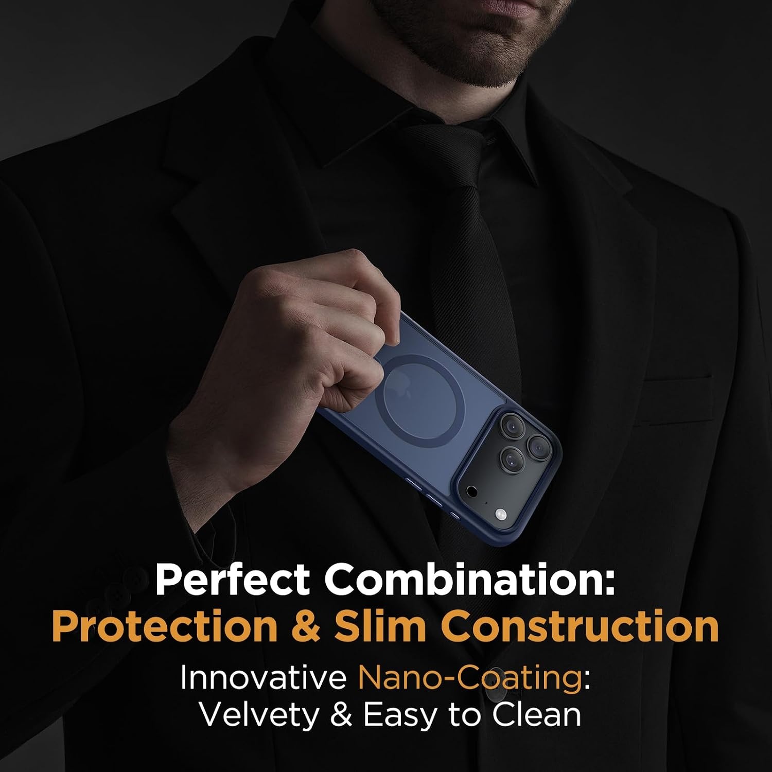 image:imageMiracase for iPhone 16 Pro Max Matte Series Case Magnetic LavenderDark Blue