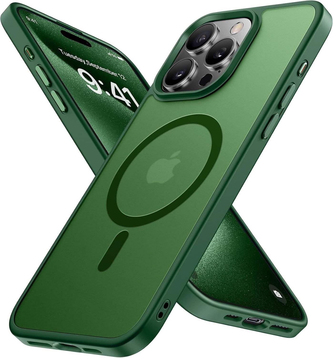 image:imageMiracase for iPhone 16 Pro Max Matte Series Case Magnetic LavenderDark Green