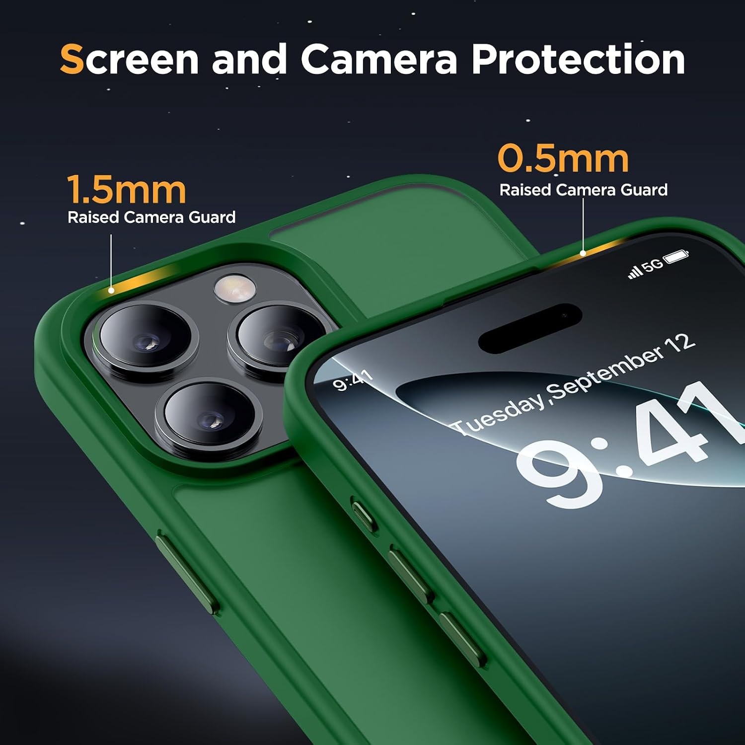 image:imageMiracase for iPhone 16 Pro Max Matte Series Case Magnetic LavenderDark Green