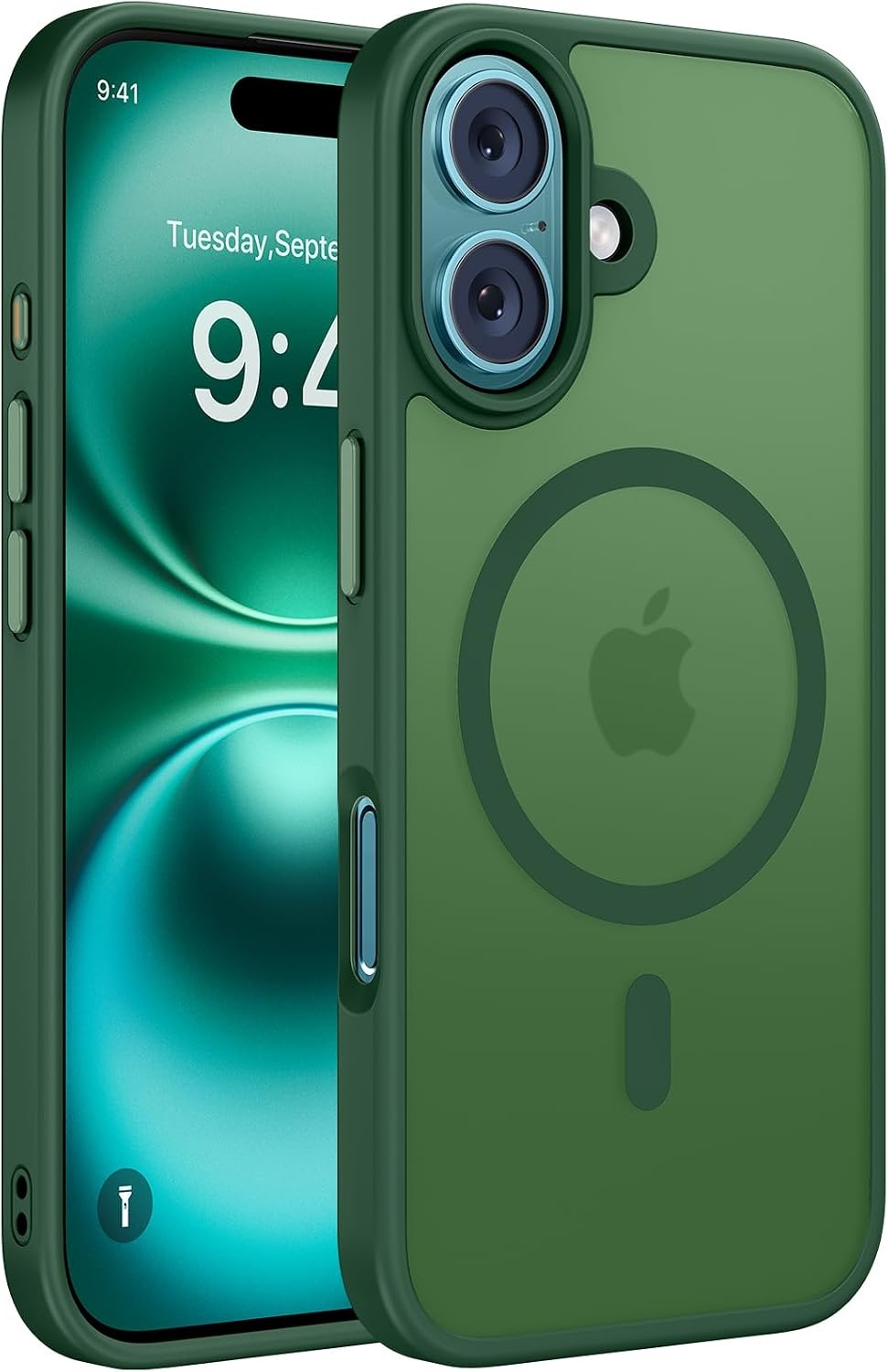 image:imageMiracase for iPhone 16 Pro Max Matte Series Case Magnetic LavenderDark Green