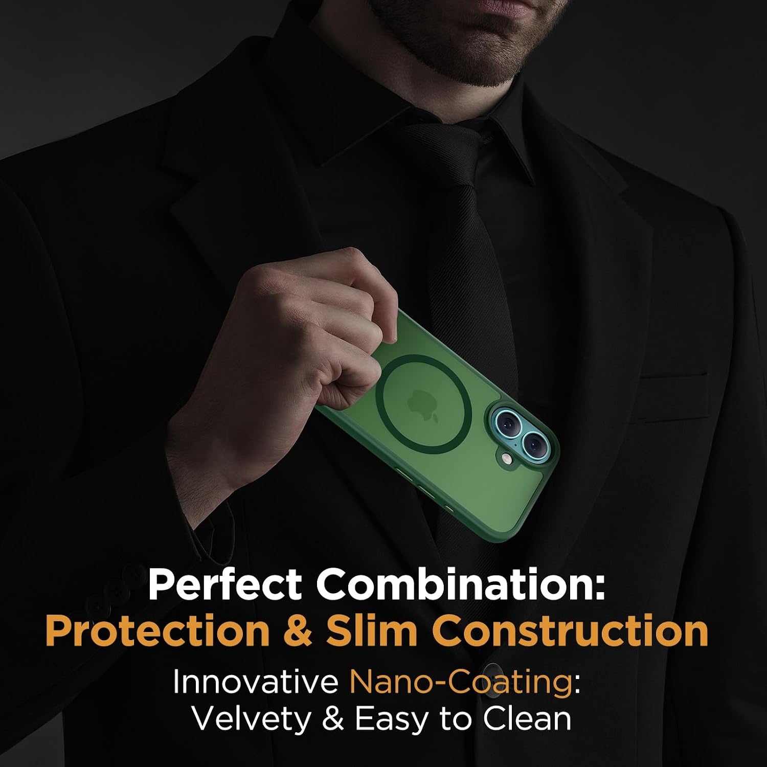 image:imageMiracase for iPhone 16 Pro Max Matte Series Case Magnetic LavenderDark Green