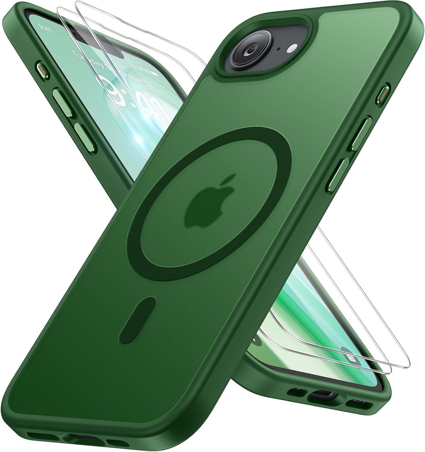 image:imageMiracase for iPhone 16 Pro Max Matte Series Case Magnetic LavenderDark Green