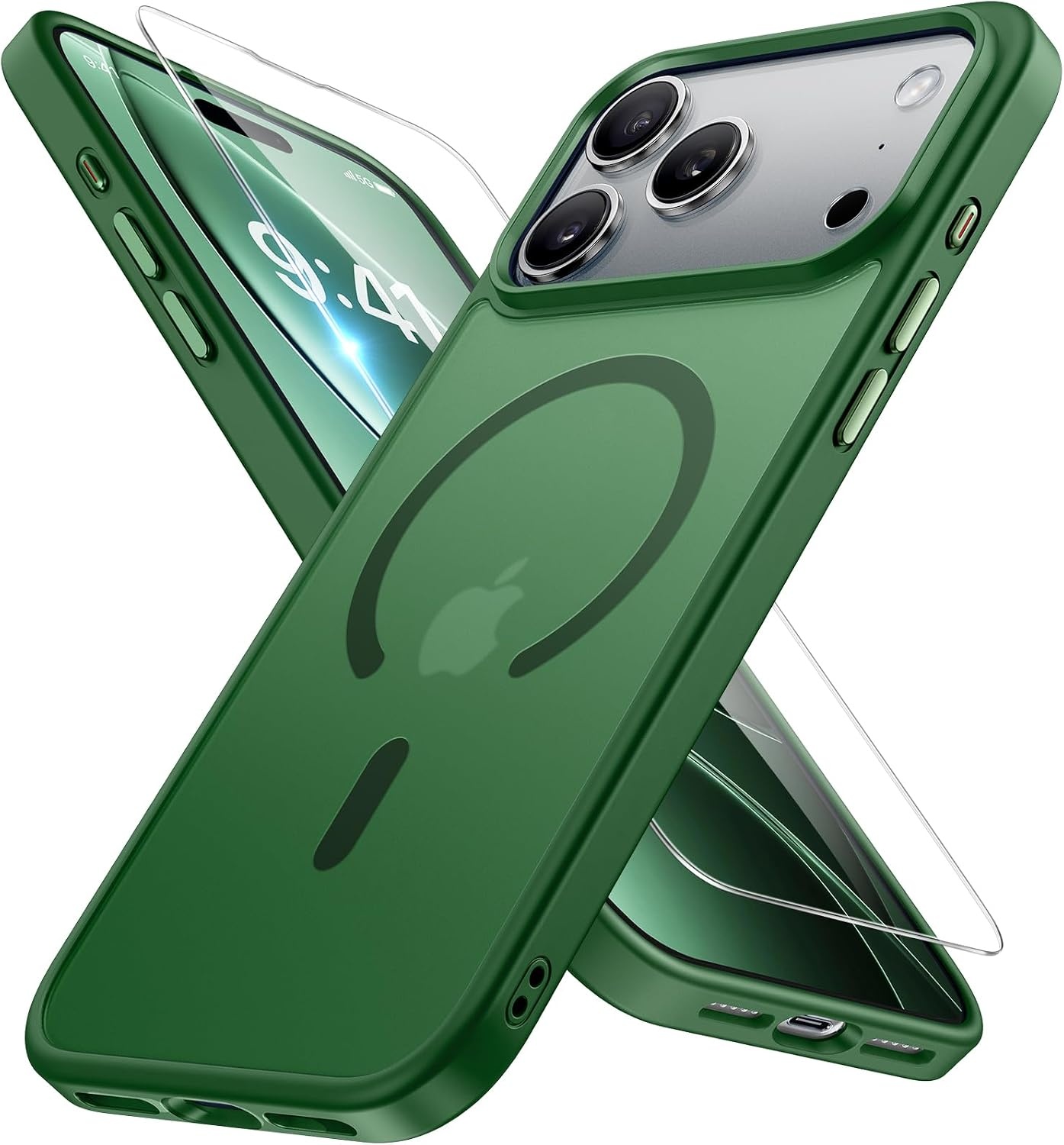 image:imageMiracase for iPhone 16 Pro Max Matte Series Case Magnetic LavenderDark Green