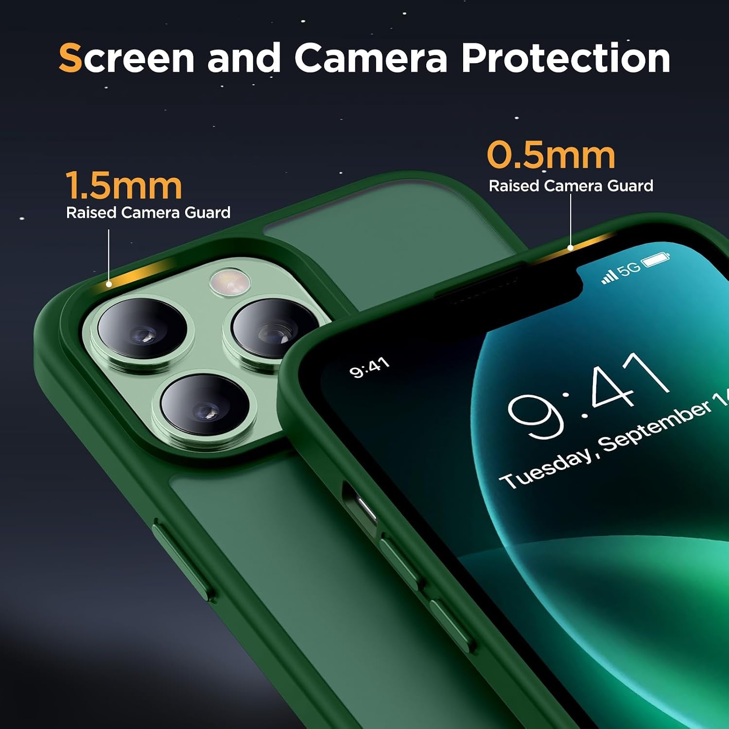 image:imageMiracase for iPhone 16 Pro Max Matte Series Case Magnetic LavenderDark Green