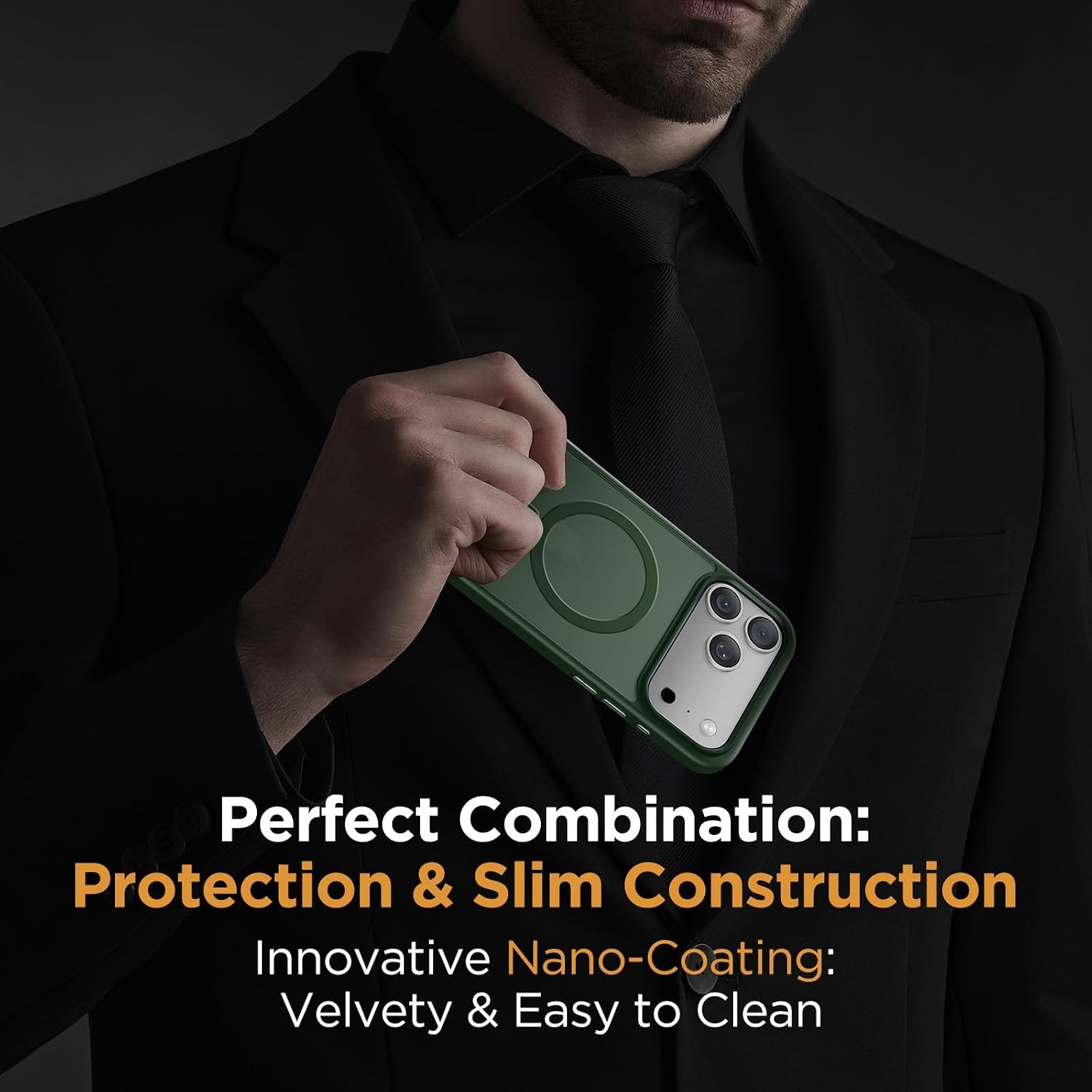image:imageMiracase for iPhone 16 Pro Max Matte Series Case Magnetic LavenderDark Green