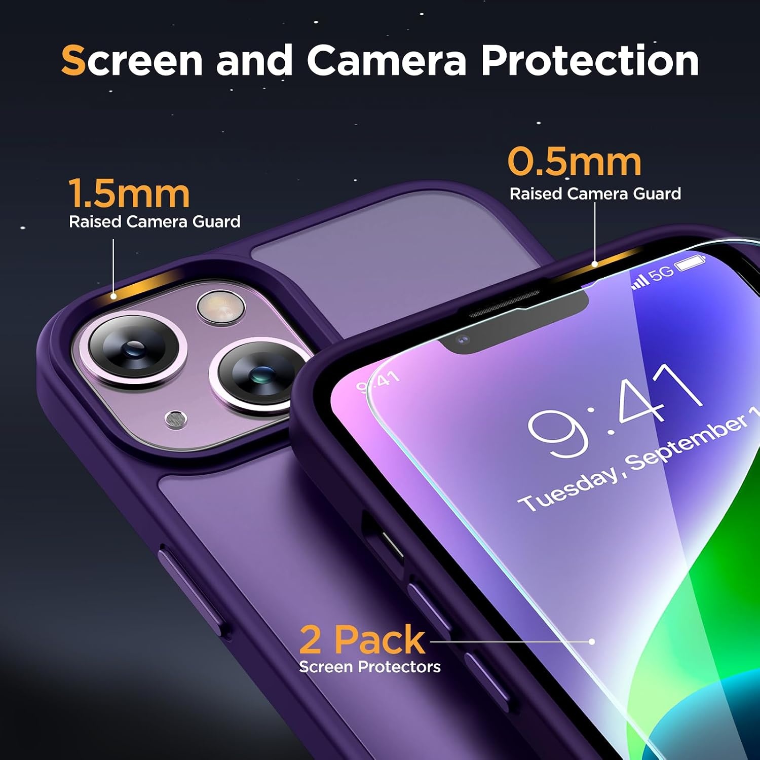 image:imageMiracase for iPhone 16 Pro Max Matte Series Case Magnetic LavenderDark Purple