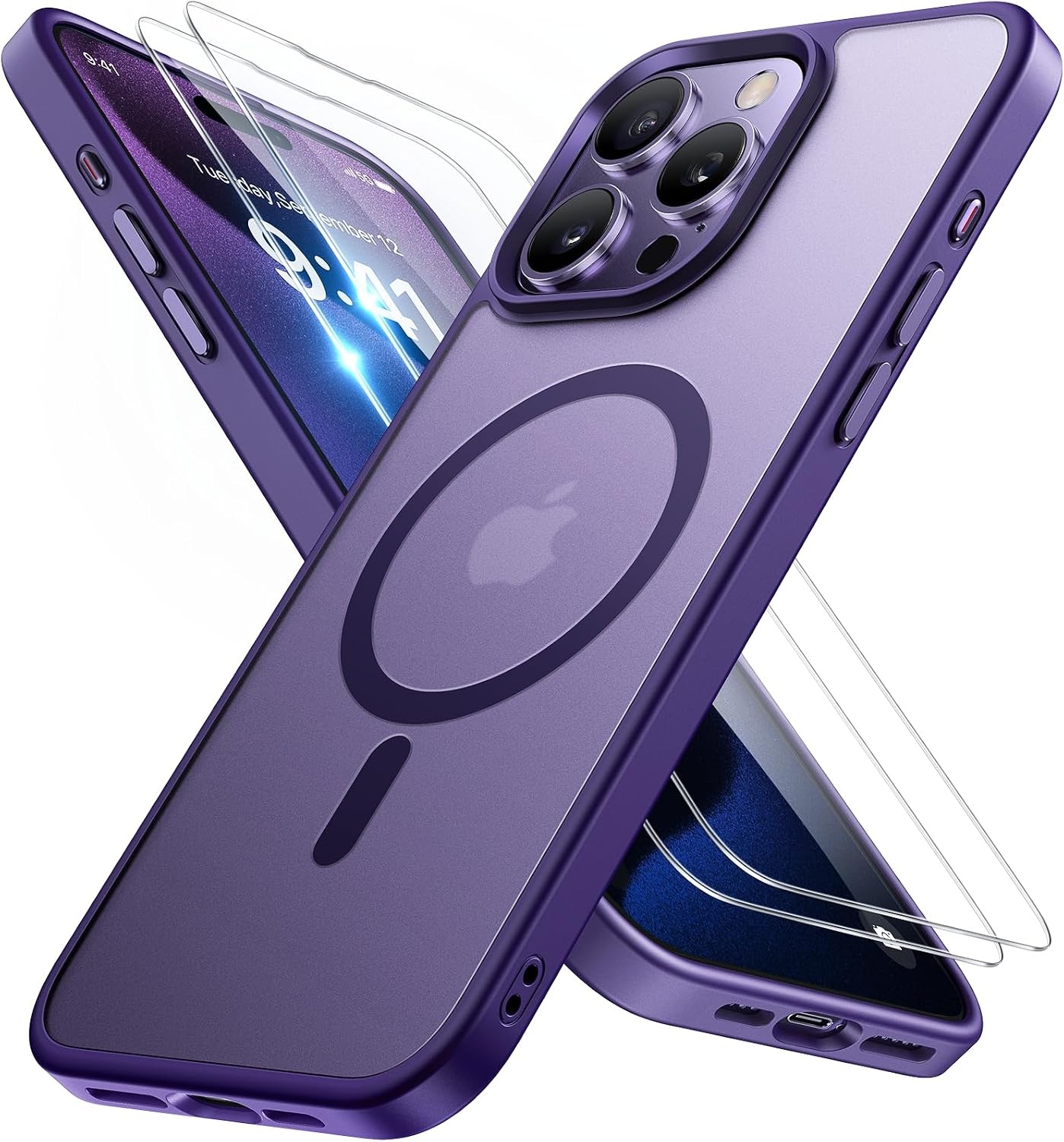 image:imageMiracase for iPhone 16 Pro Max Matte Series Case Magnetic LavenderDark Purple