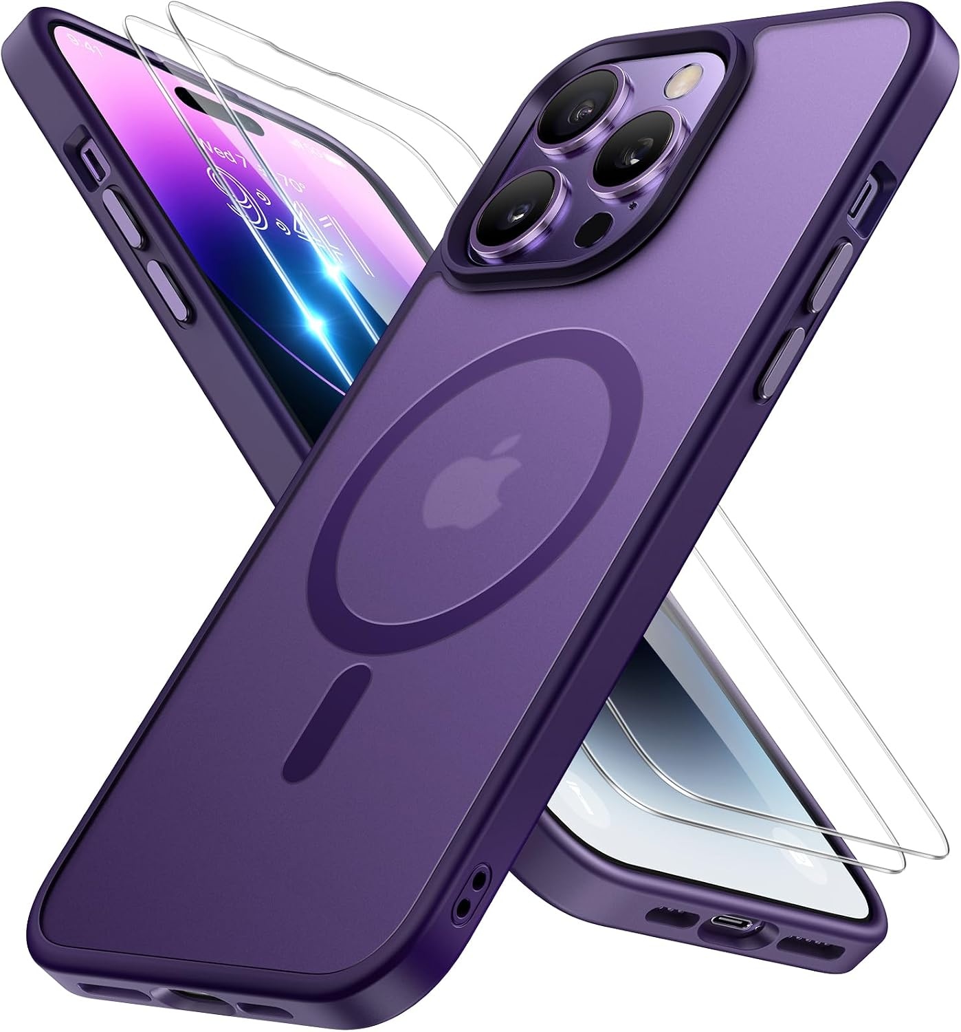 image:imageMiracase for iPhone 16 Pro Max Matte Series Case Magnetic LavenderDark Purple