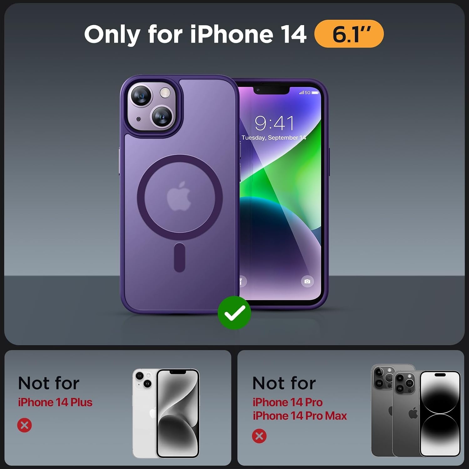 image:imageMiracase for iPhone 16 Pro Max Matte Series Case Magnetic LavenderDark Purple