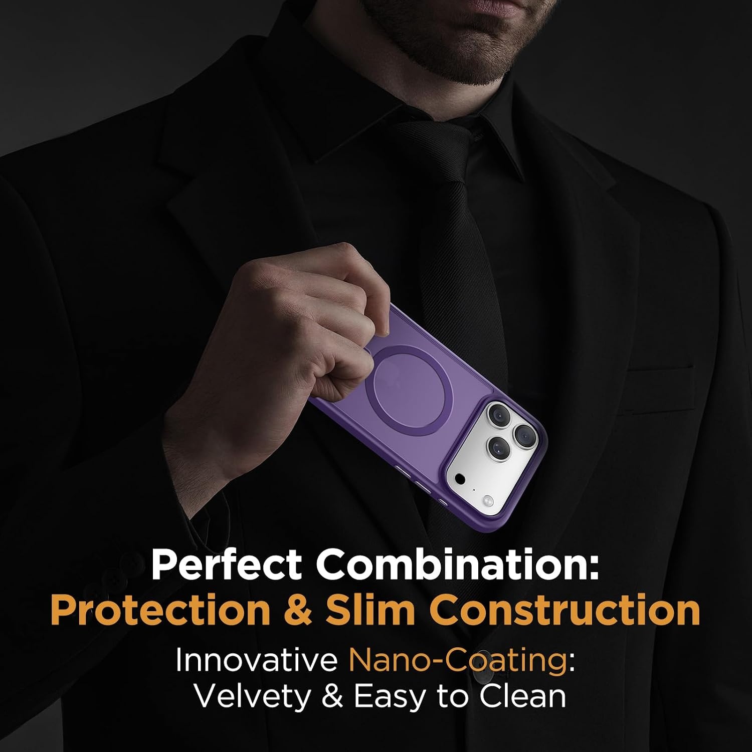 image:imageMiracase for iPhone 16 Pro Max Matte Series Case Magnetic LavenderDark Purple