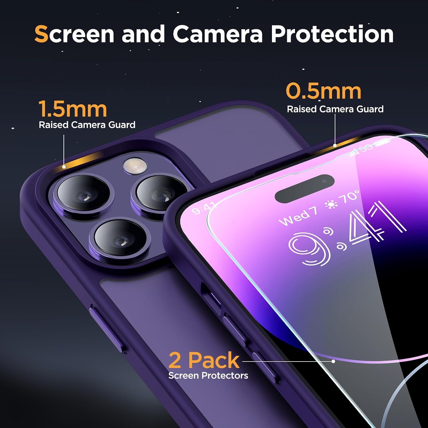 image:imageMiracase for iPhone 16 Pro Max Matte Series Case Magnetic LavenderDark Purple