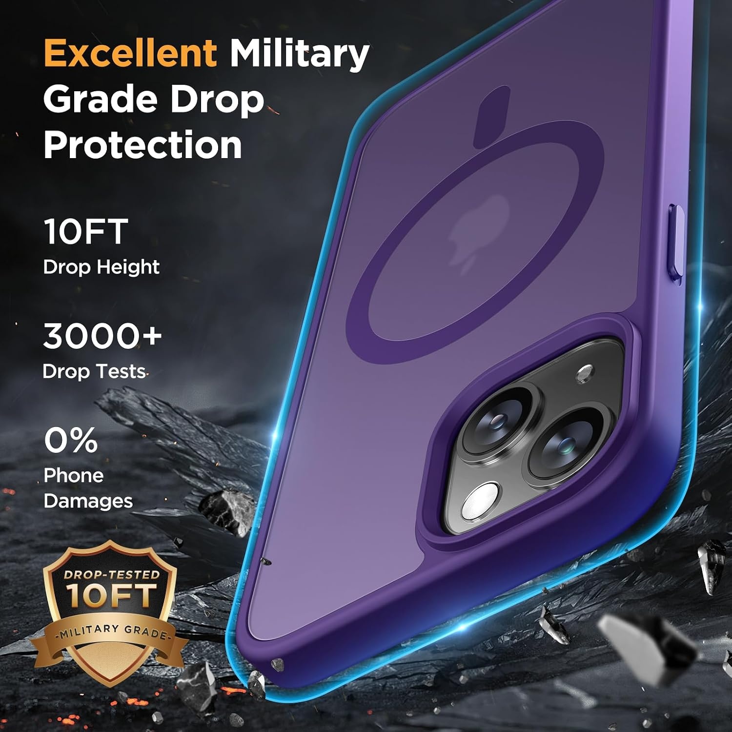image:imageMiracase for iPhone 16 Pro Max Matte Series Case Magnetic LavenderDark Purple