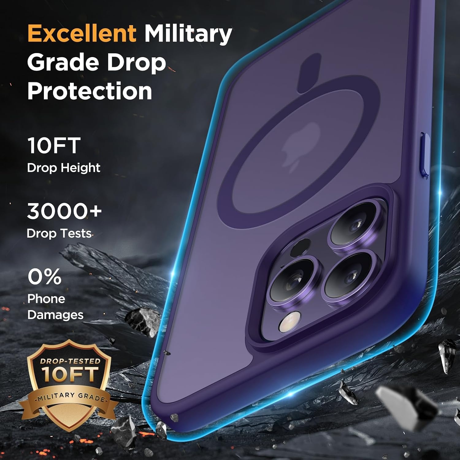 image:imageMiracase for iPhone 16 Pro Max Matte Series Case Magnetic LavenderDark Purple