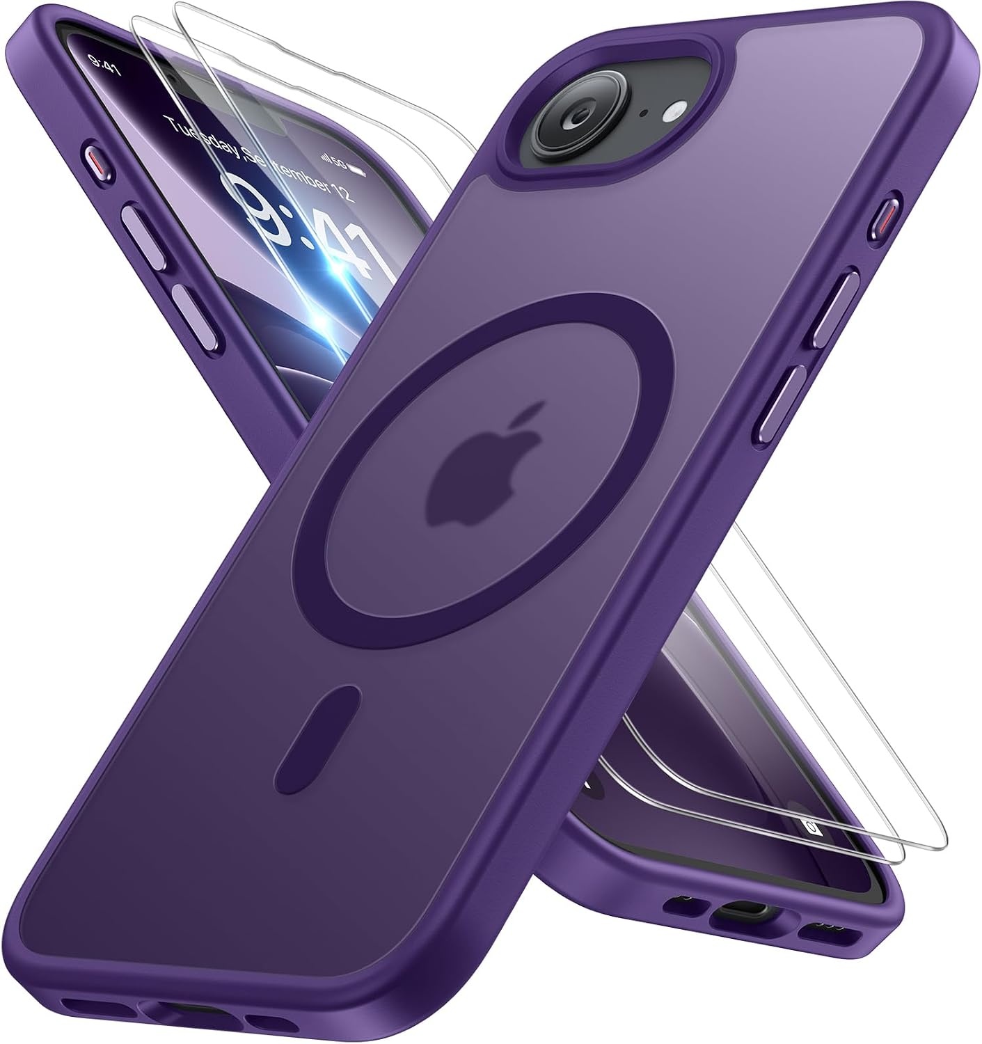 image:imageMiracase for iPhone 16 Pro Max Matte Series Case Magnetic LavenderDark Purple