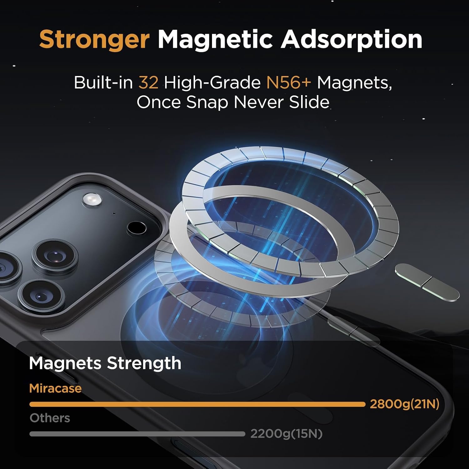 image:imageMiracase for iPhone 16 Pro Max Matte Series Case Magnetic LavenderDeep Gray