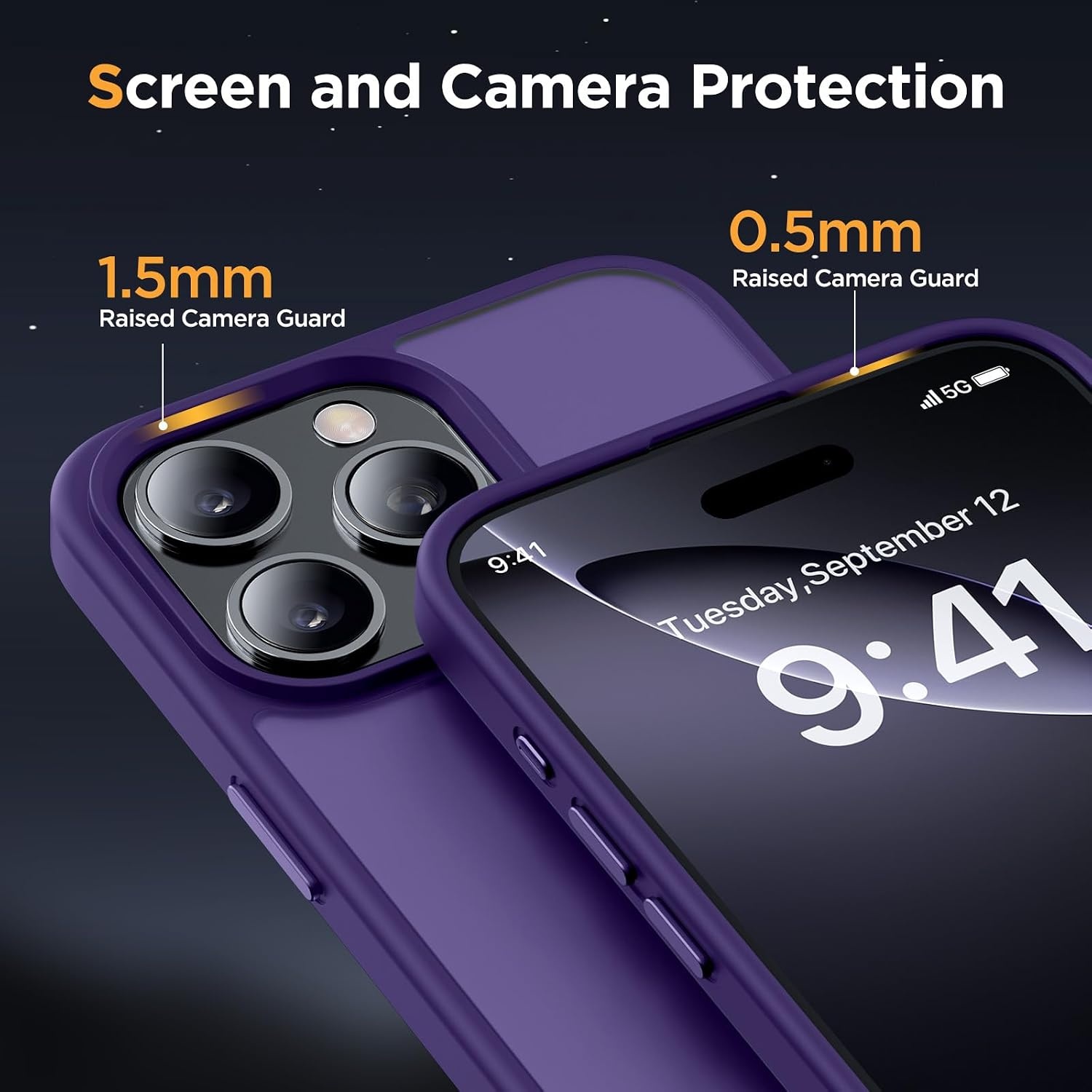 image:imageMiracase for iPhone 16 Pro Max Matte Series Case Magnetic LavenderDeep Purple