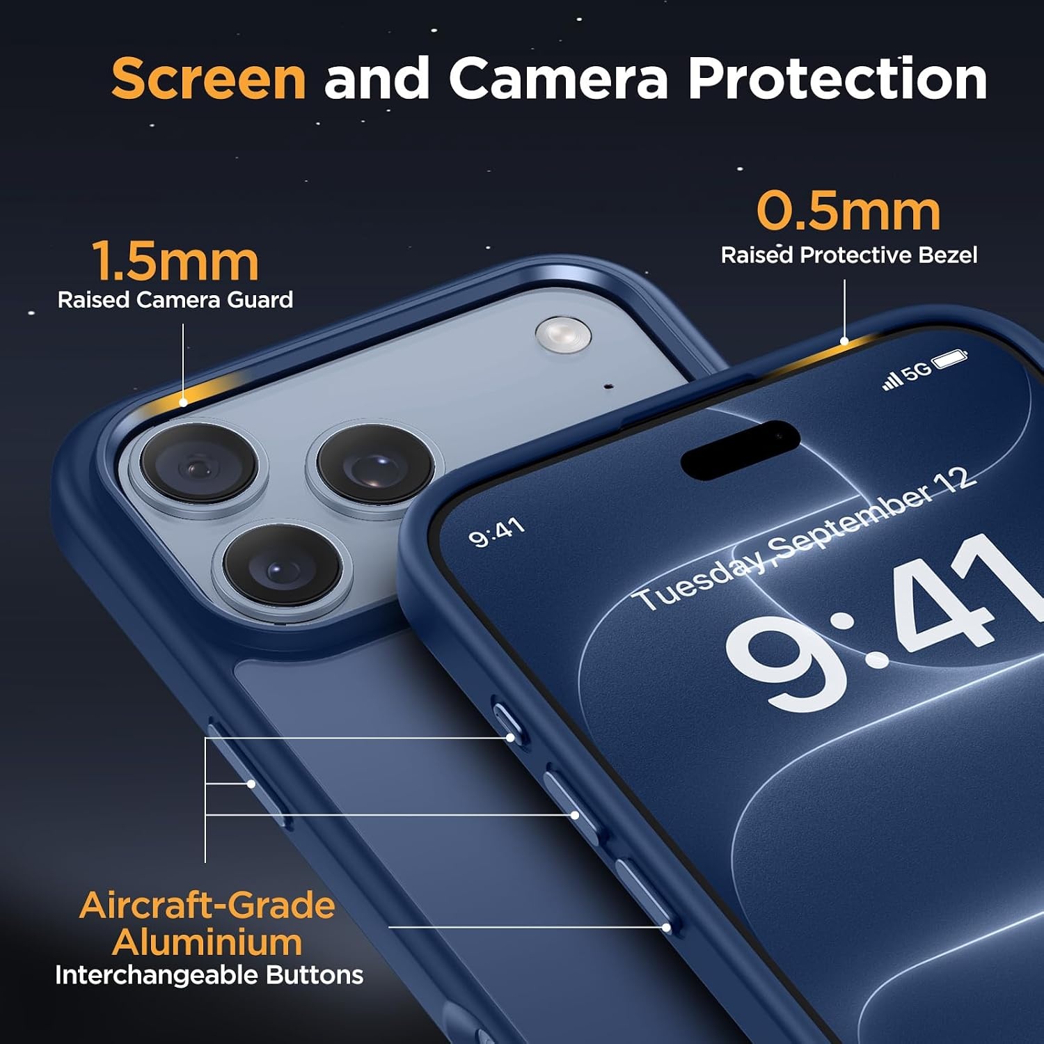 image:imageMiracase for iPhone 16 Pro Max Matte Series Case Magnetic LavenderGlass Blue