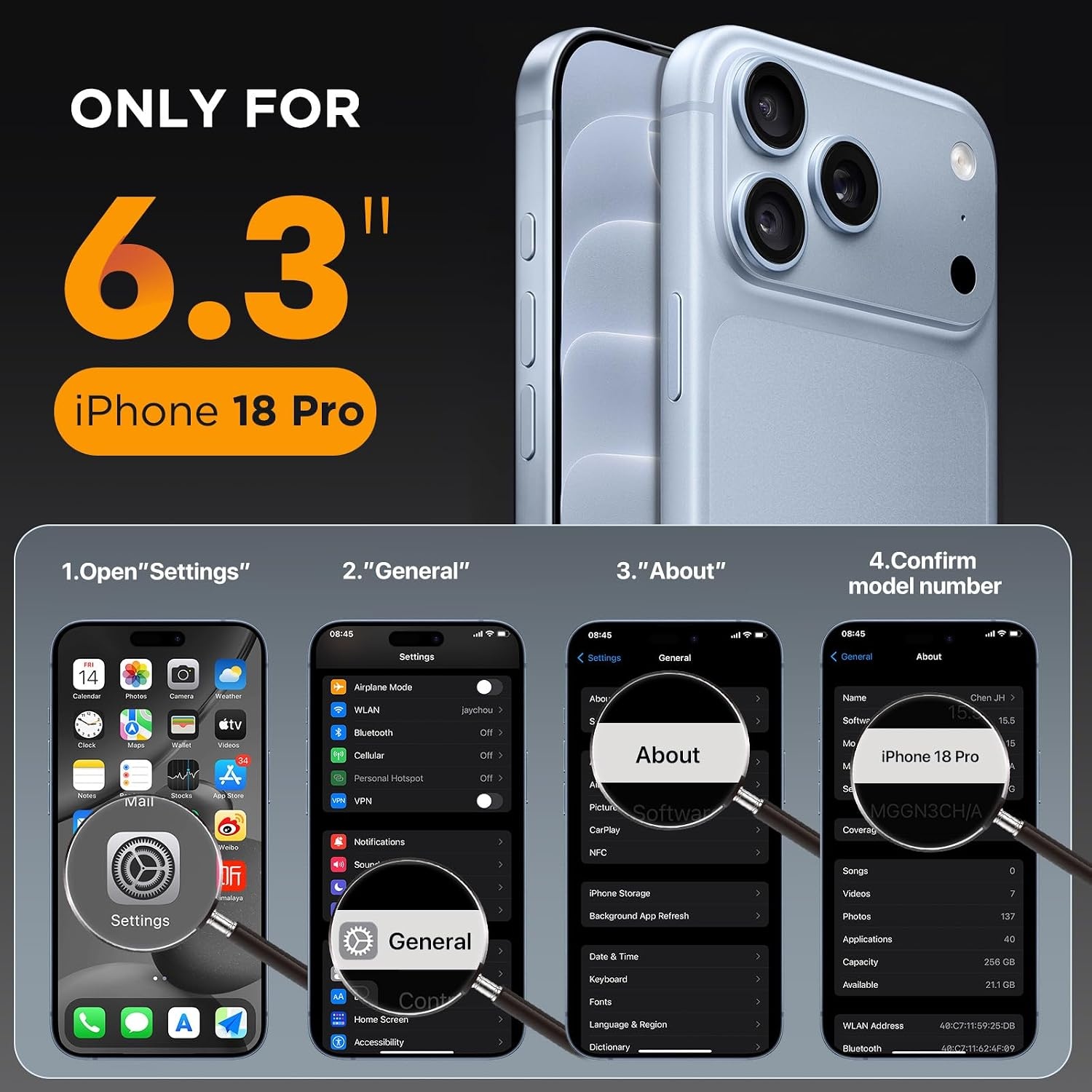 image:imageMiracase for iPhone 16 Pro Max Matte Series Case Magnetic LavenderGlass Blue