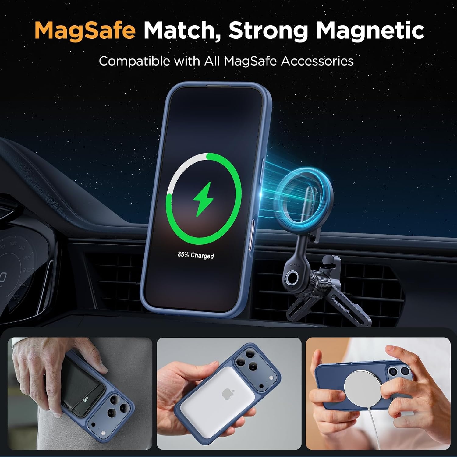 image:imageMiracase for iPhone 16 Pro Max Matte Series Case Magnetic LavenderGlass Blue