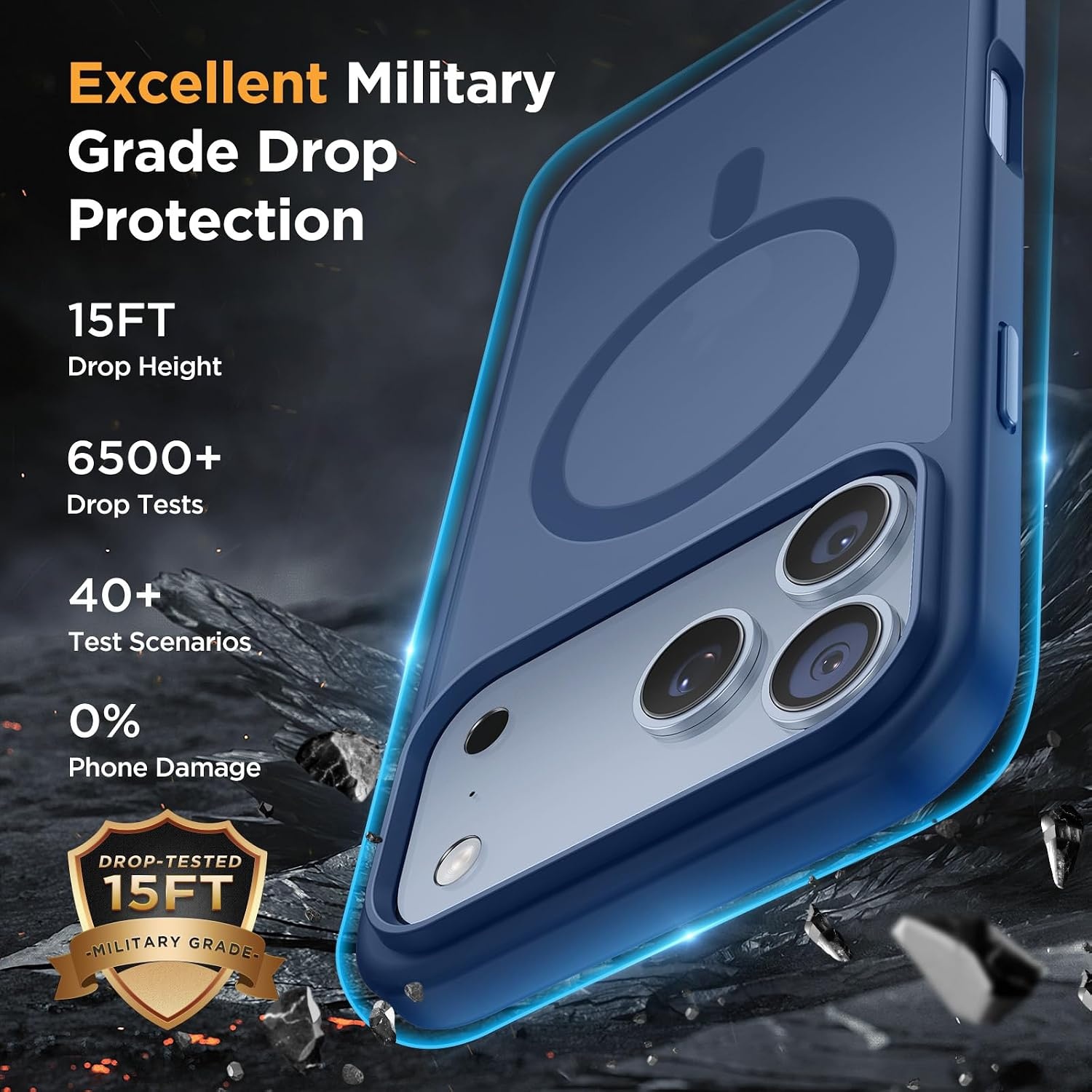 image:imageMiracase for iPhone 16 Pro Max Matte Series Case Magnetic LavenderGlass Blue