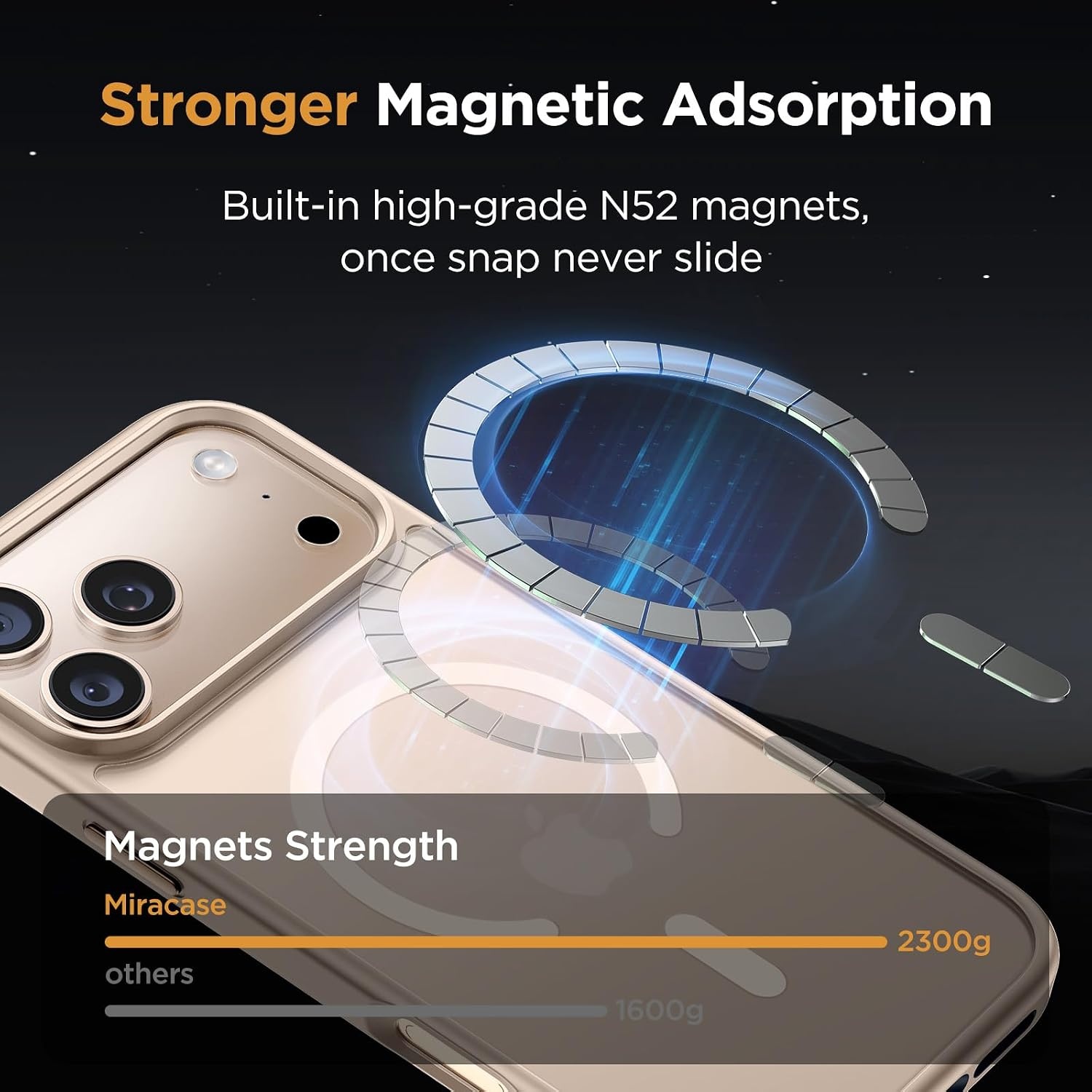 image:imageMiracase for iPhone 16 Pro Max Matte Series Case Magnetic LavenderGold
