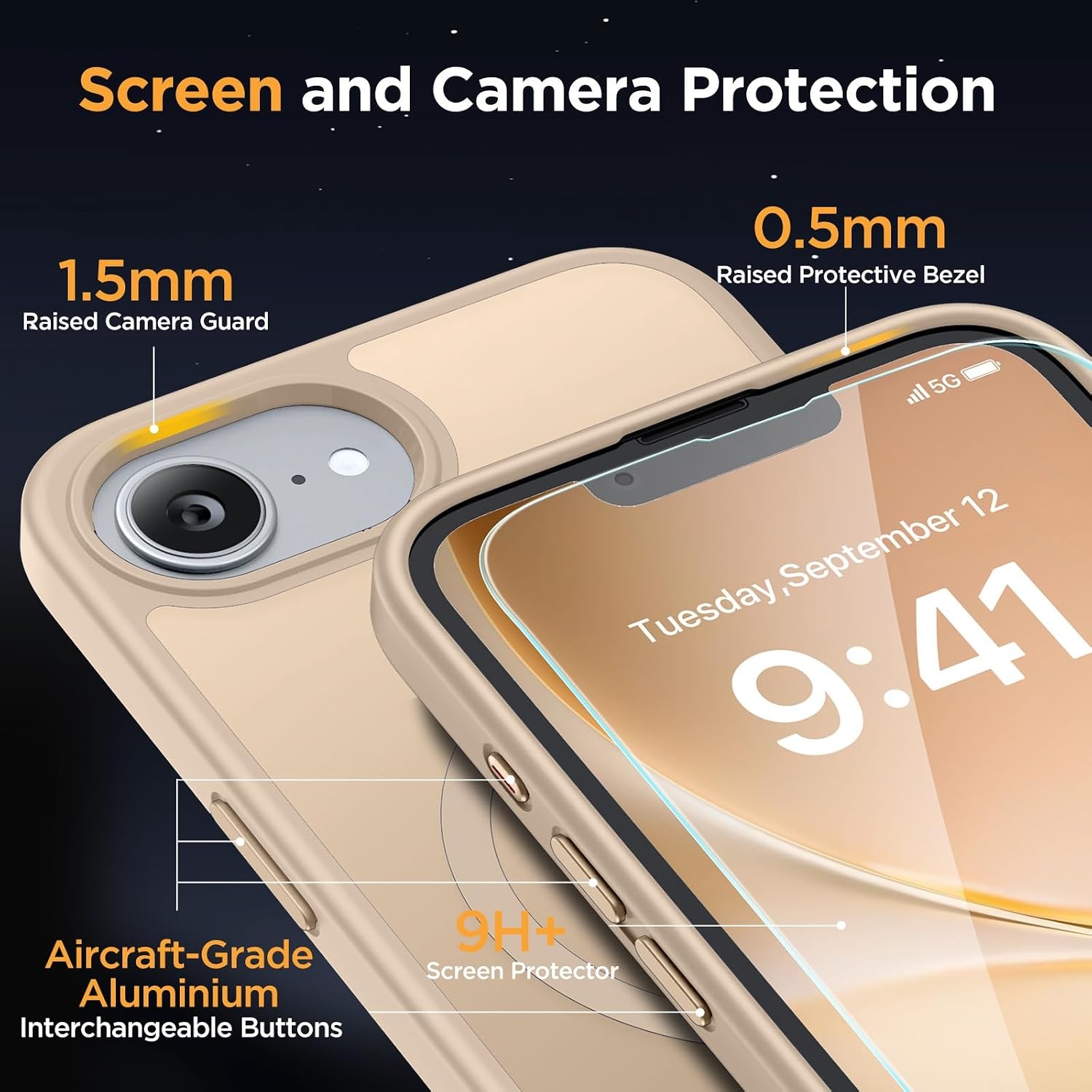 image:imageMiracase for iPhone 16 Pro Max Matte Series Case Magnetic LavenderGold