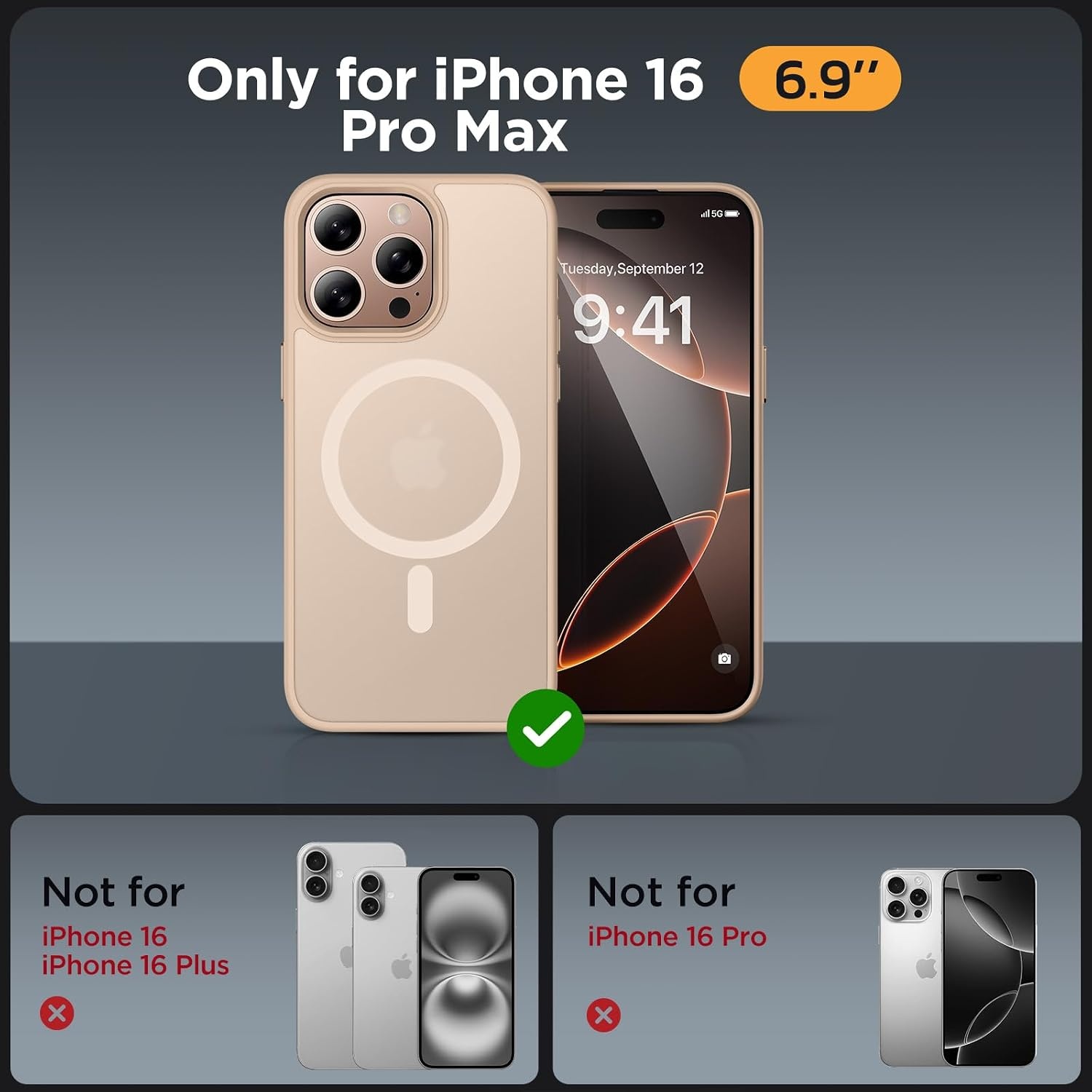image:imageMiracase for iPhone 16 Pro Max Matte Series Case Magnetic LavenderGold