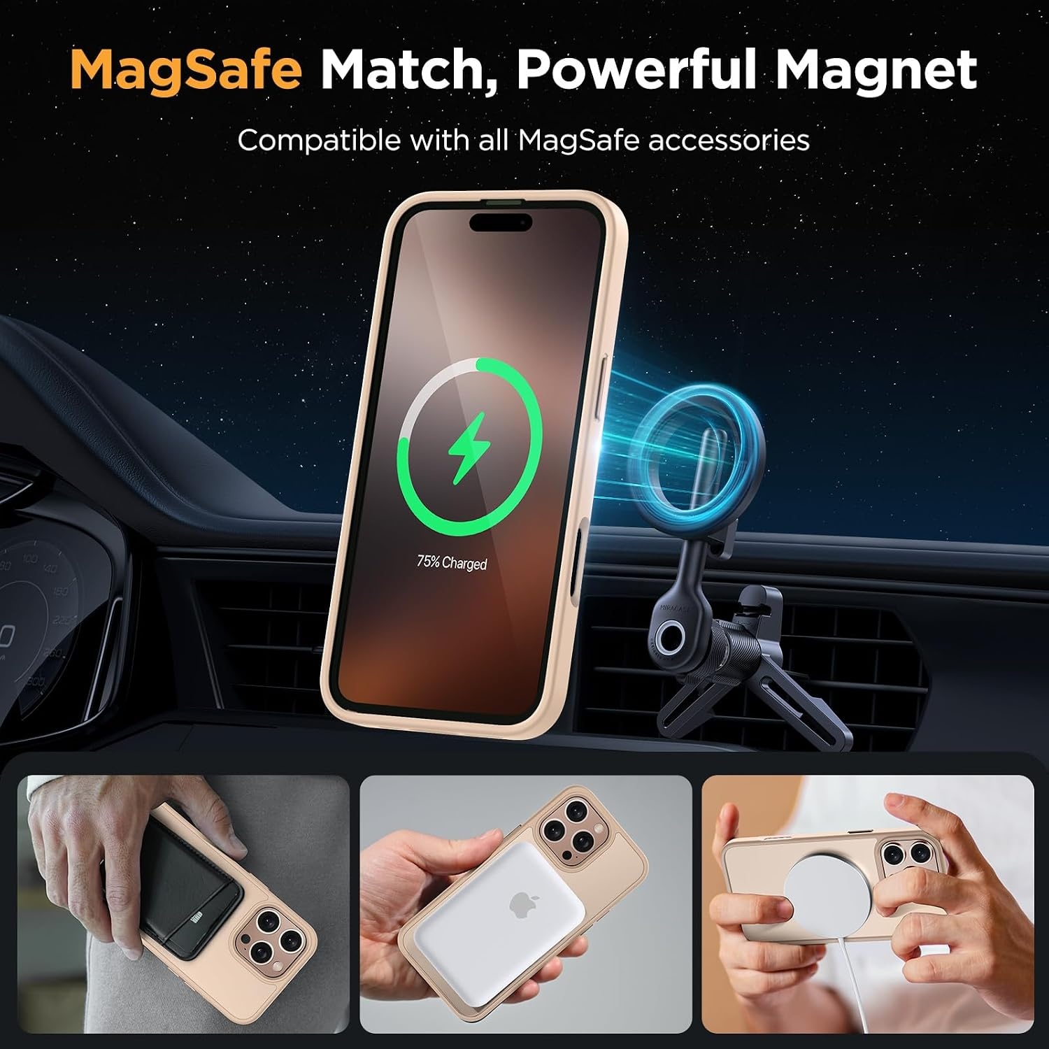 image:imageMiracase for iPhone 16 Pro Max Matte Series Case Magnetic LavenderGold