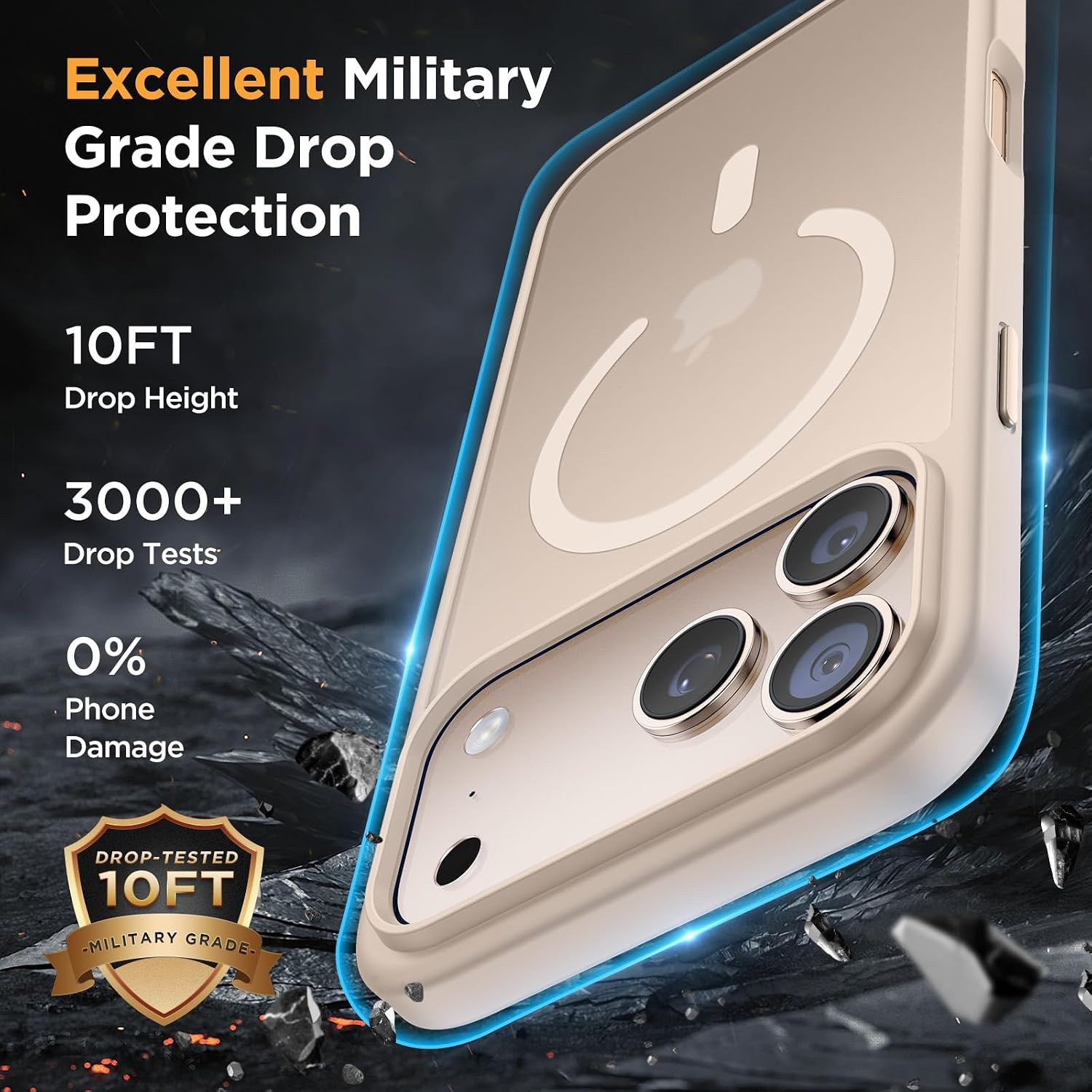 image:imageMiracase for iPhone 16 Pro Max Matte Series Case Magnetic LavenderGold