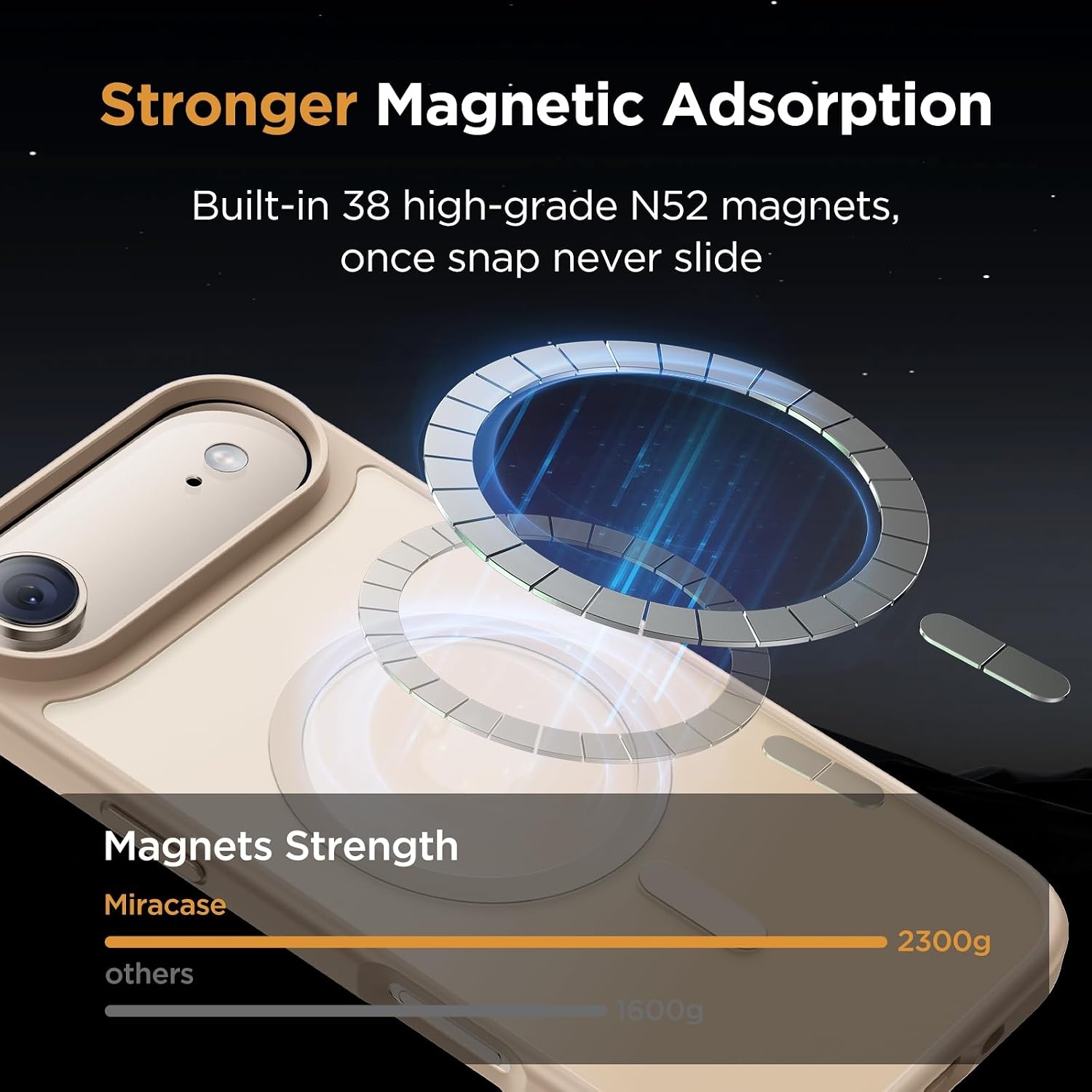 image:imageMiracase for iPhone 16 Pro Max Matte Series Case Magnetic LavenderGold
