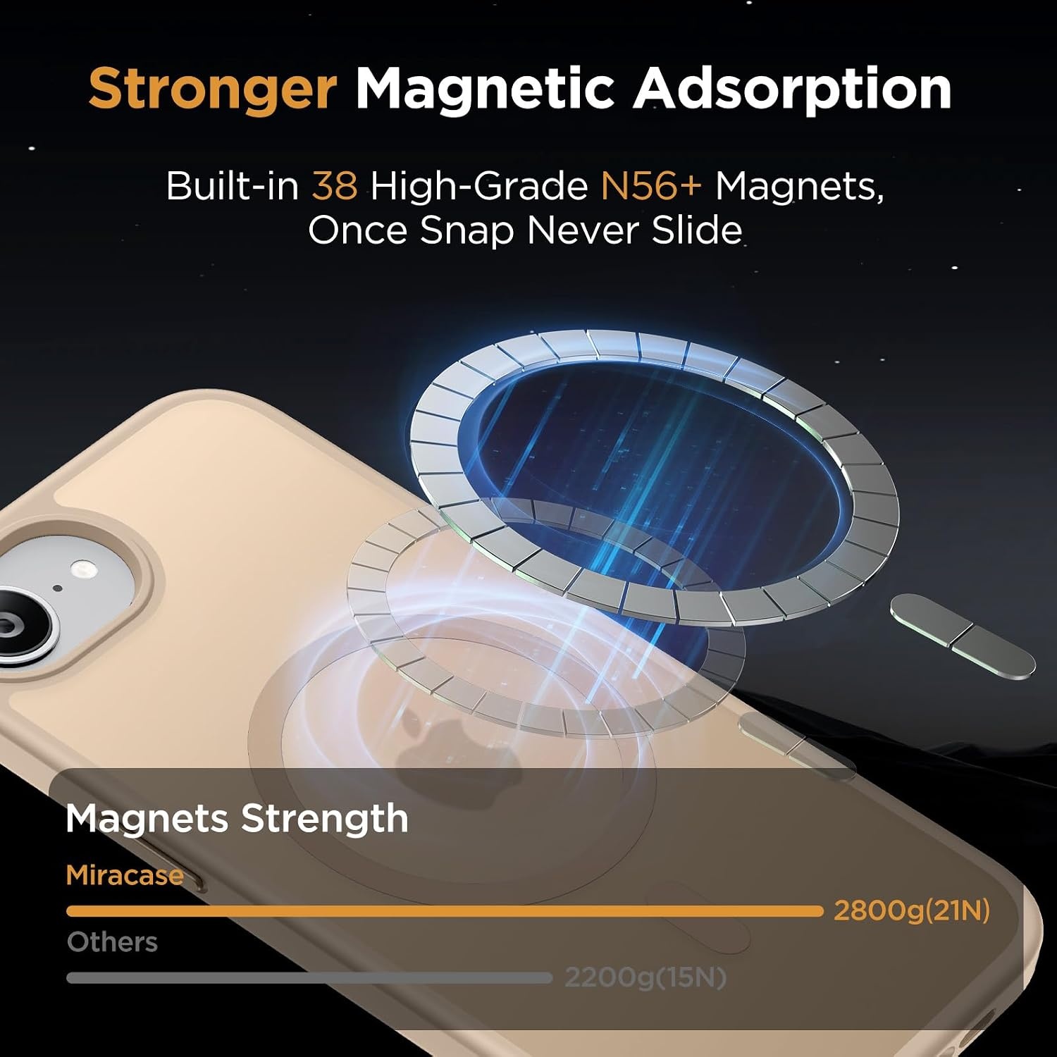 image:imageMiracase for iPhone 16 Pro Max Matte Series Case Magnetic LavenderGold